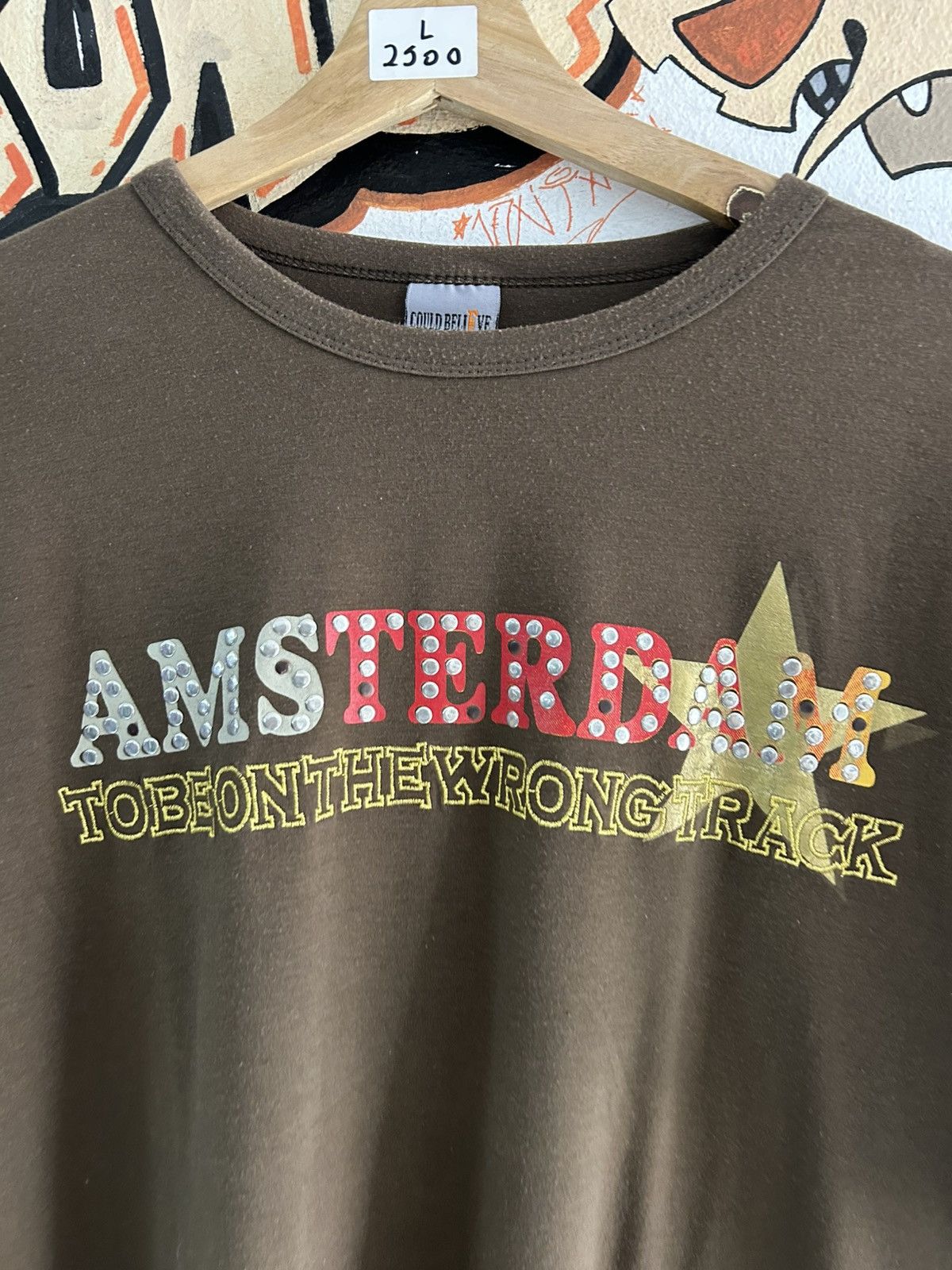 Vintage Amsterdam to be on the wrong track tee Size US L / EU 52-54 / 3 - 3 Thumbnail