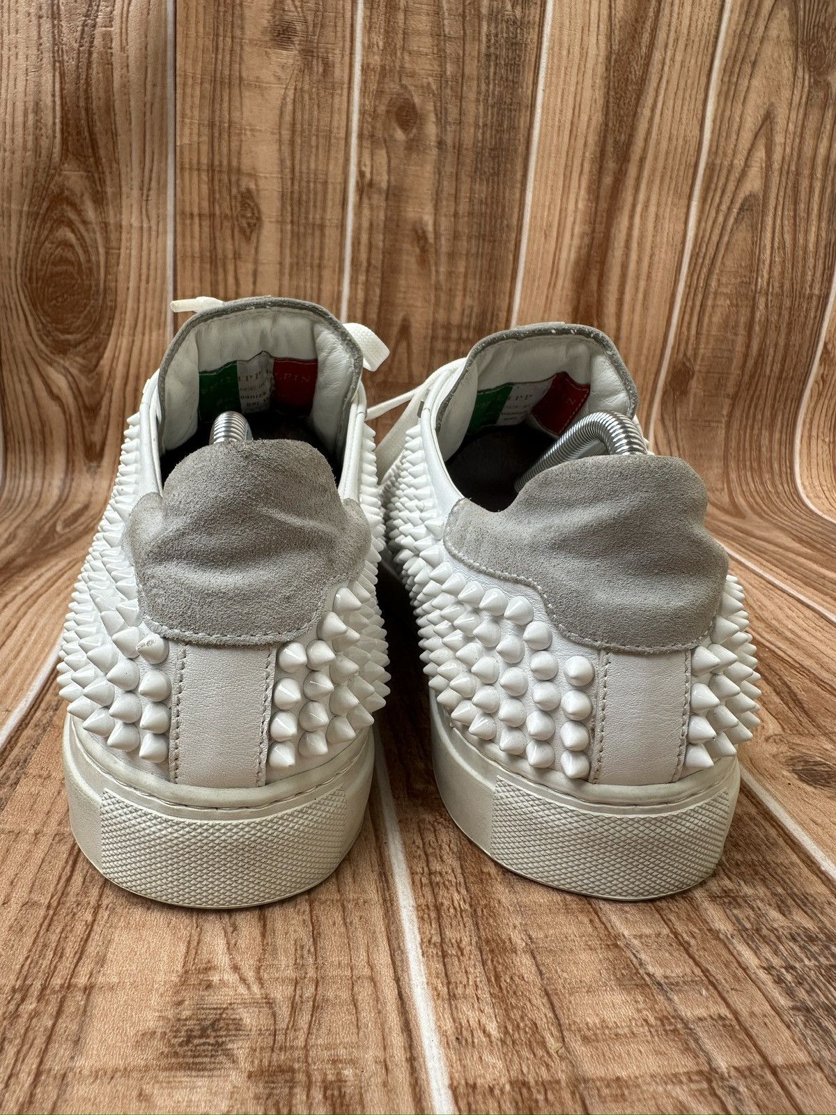 Philipp Plein Philipp Plein 78 Studded Spiked White Low Top Trainers Size US 9 / EU 42 - 15 Thumbnail