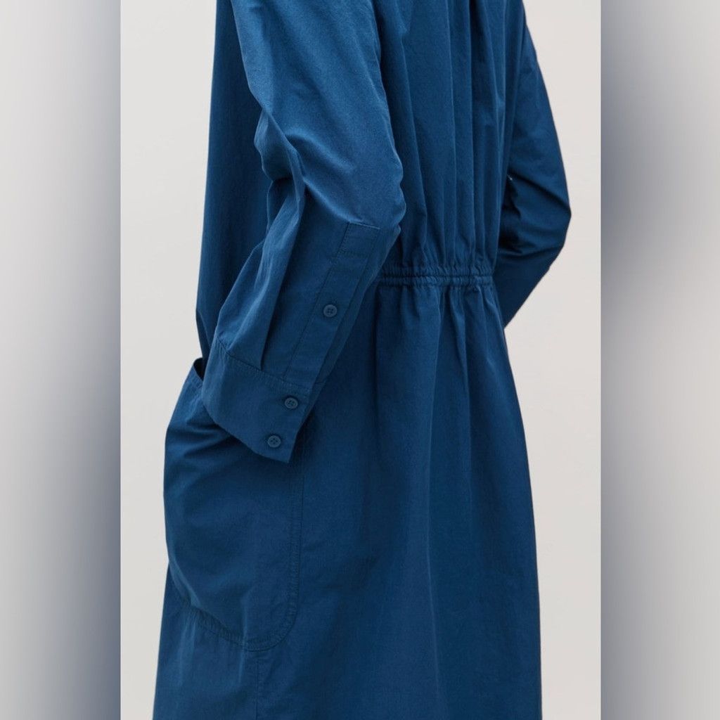 Cos COS Blue Long Jacket with Gathered Back Size 2 Size XS / US 0-2 / IT 36-38 - 3 Thumbnail