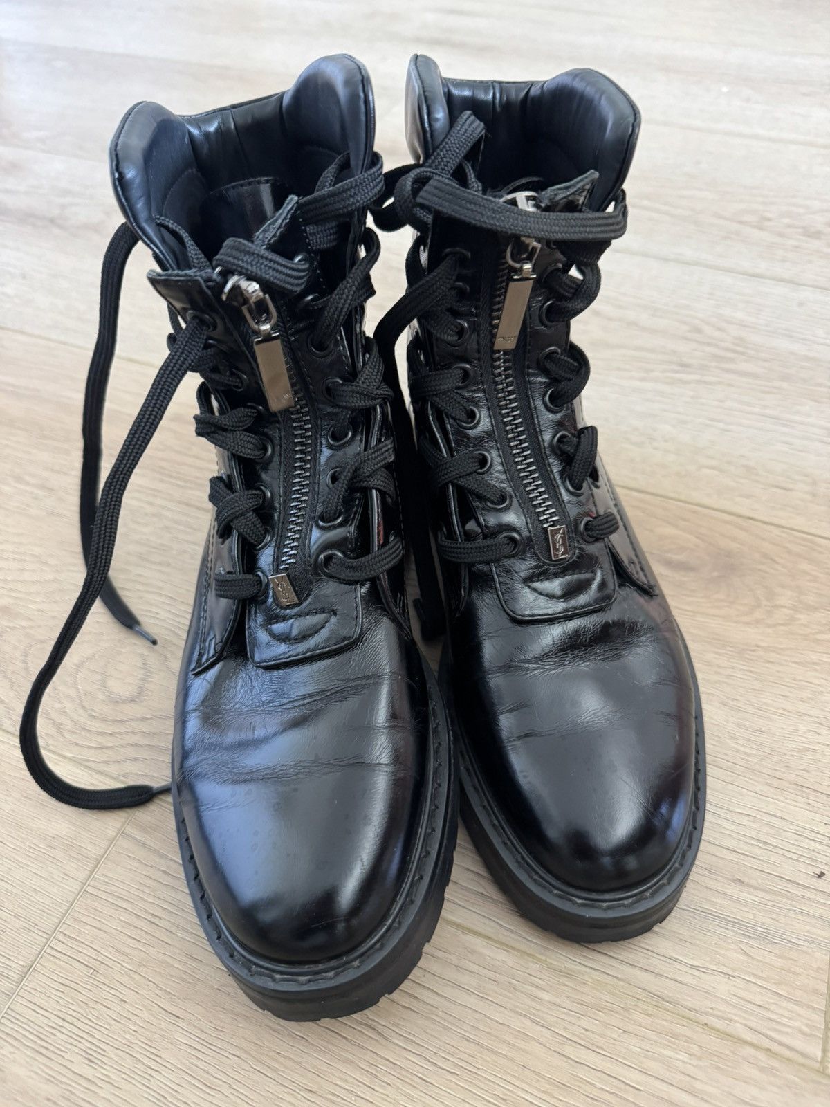 Saint Laurent Paris William Combat Boots Size US 7 / EU 40 - 3 Thumbnail
