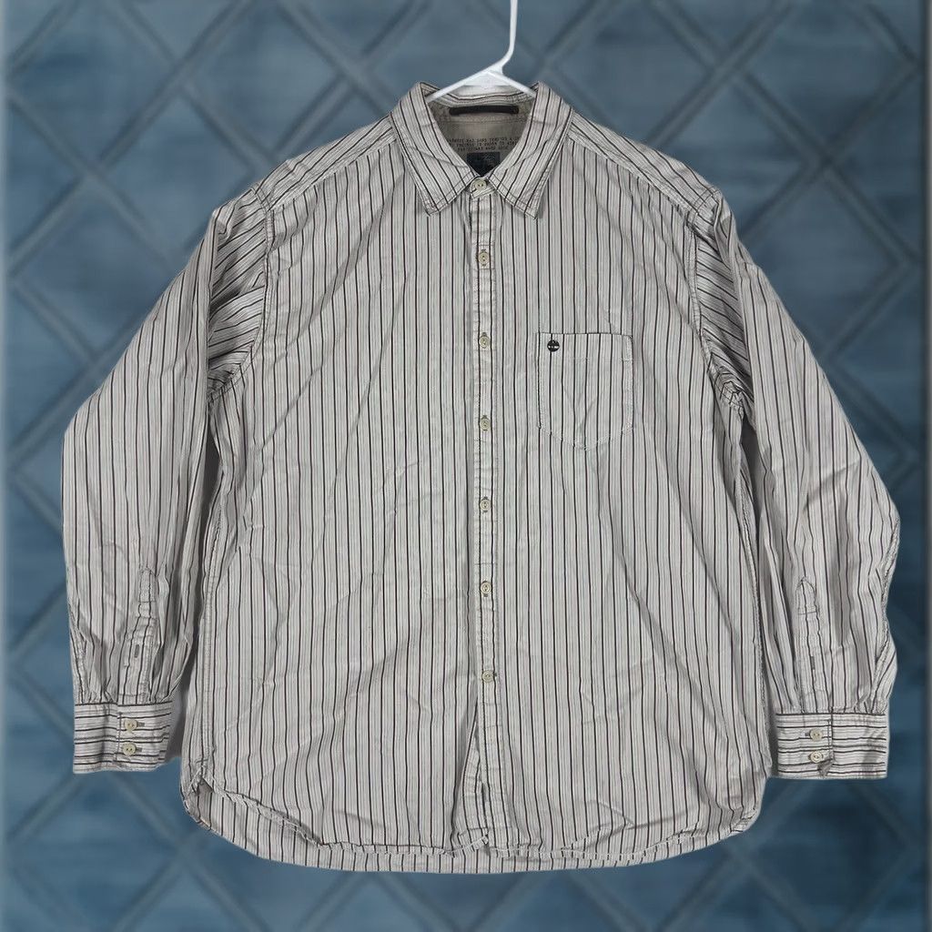 Timberland Timberland Men's Beige Plaid Striped Button Up Shirt Size L Long Sleeve Size US L / EU 52-54 / 3 - 1 Thumbnail