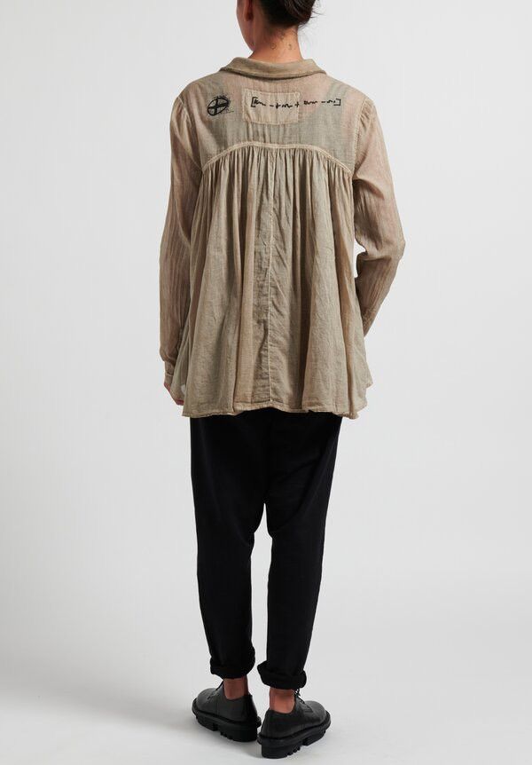 Rundholz Rundholz Avantgarde Button Front Shirt In Walnut Cloud Brown Size S / US 4 / IT 40 - 4 Thumbnail