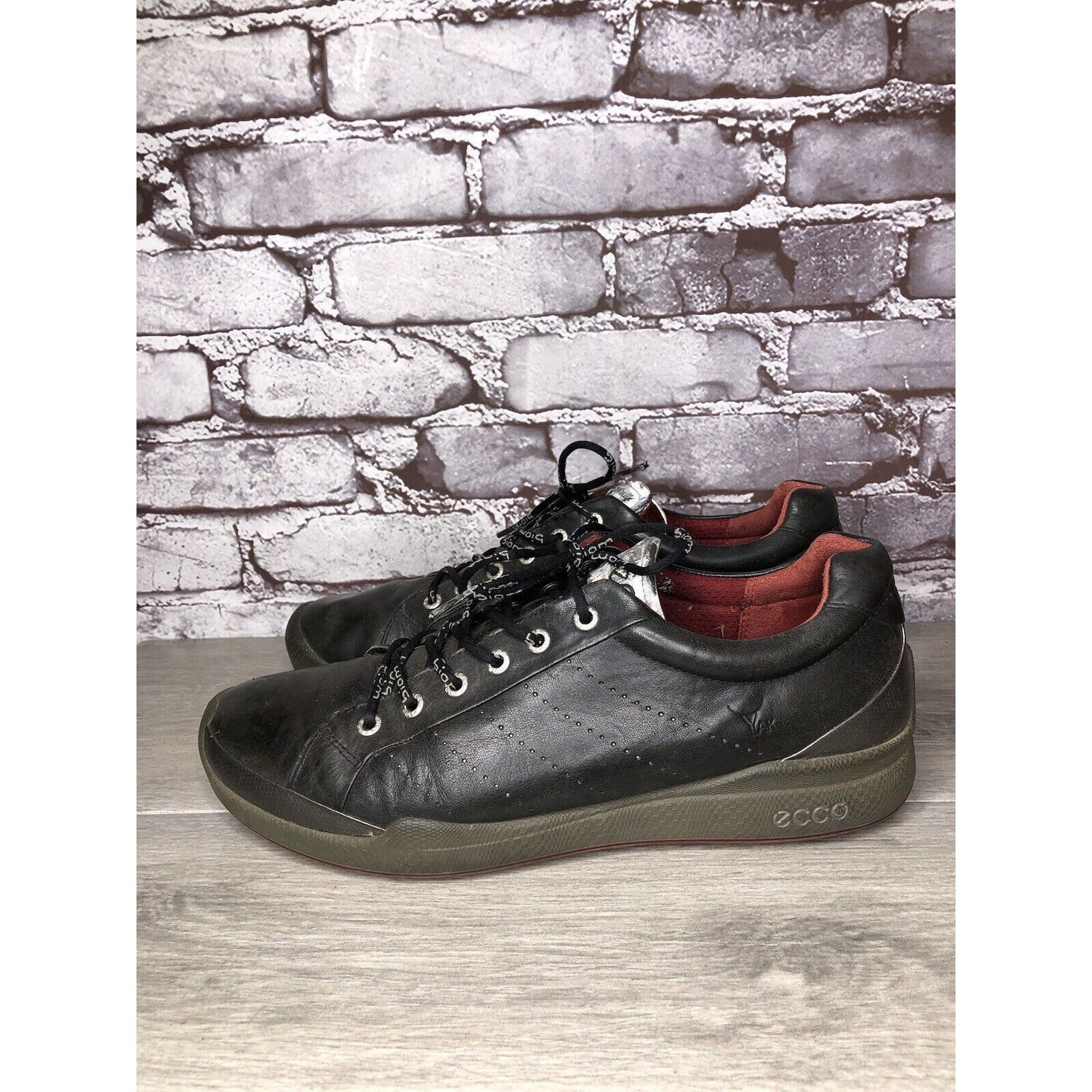 Ecco ECCO Biom Black Yak Leather Spikeless Red Casual Golf Shoes Size US 11 / EU 44 - 12 Thumbnail