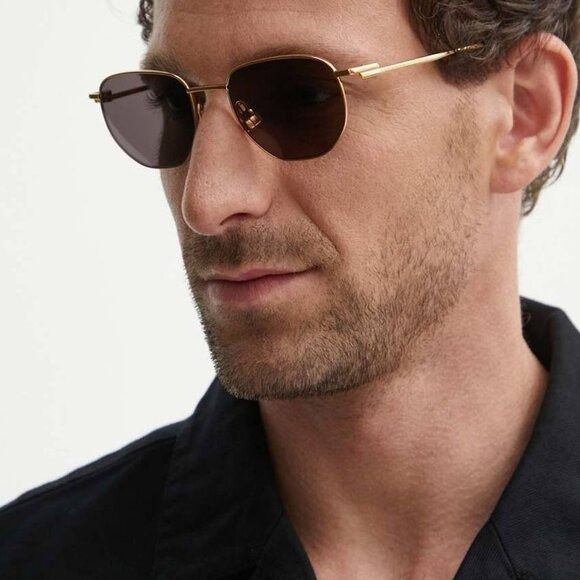 Bottega Veneta 🕶️ New Bottega Veneta BV1301S 003 Sunglasses - Gold Frame Size ONE SIZE - 1 Thumbnail