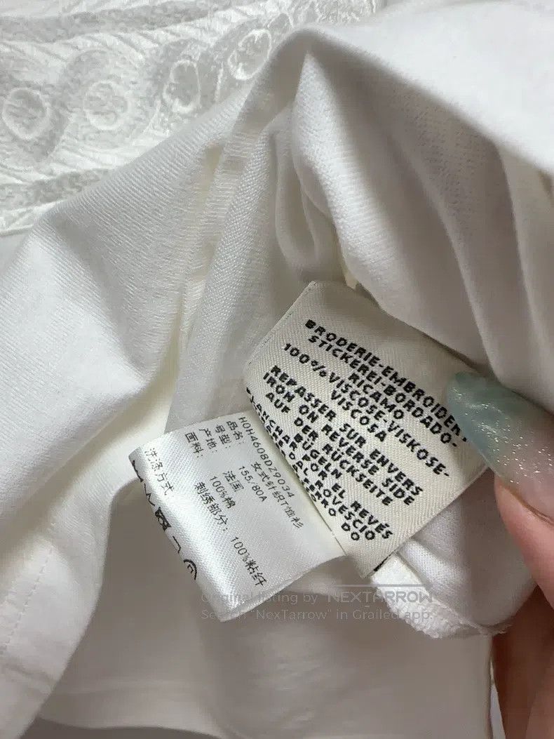 Hermes Hermes White V-neck embroidered short sleeve T-shirt Size XXS / US 00 / IT 34 - 6 Thumbnail