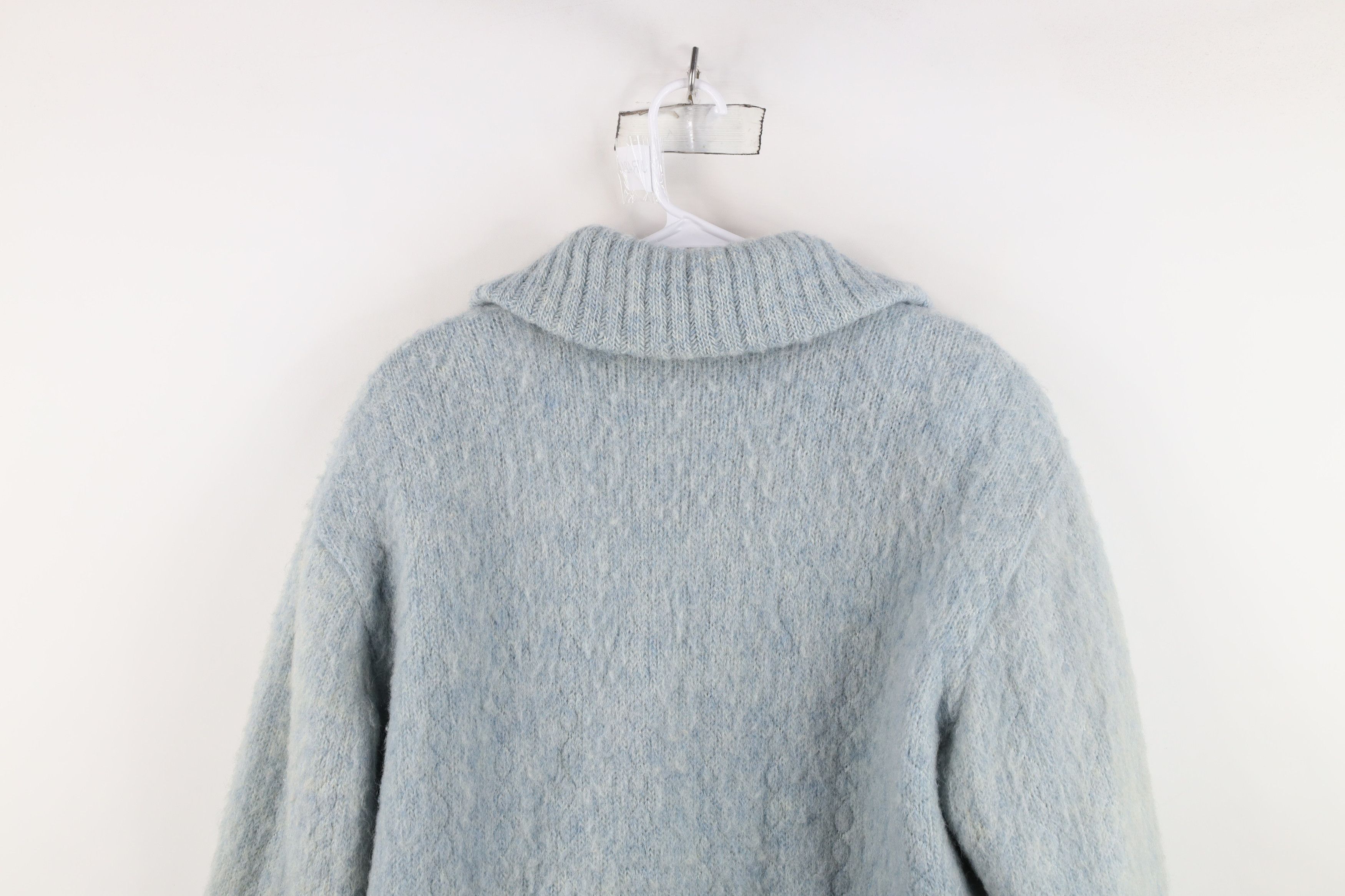 Vintage Vintage 60s 70s Streetwear Wool Full Zip Jacket Light Blue Size S / US 4 / IT 40 - 12 Thumbnail