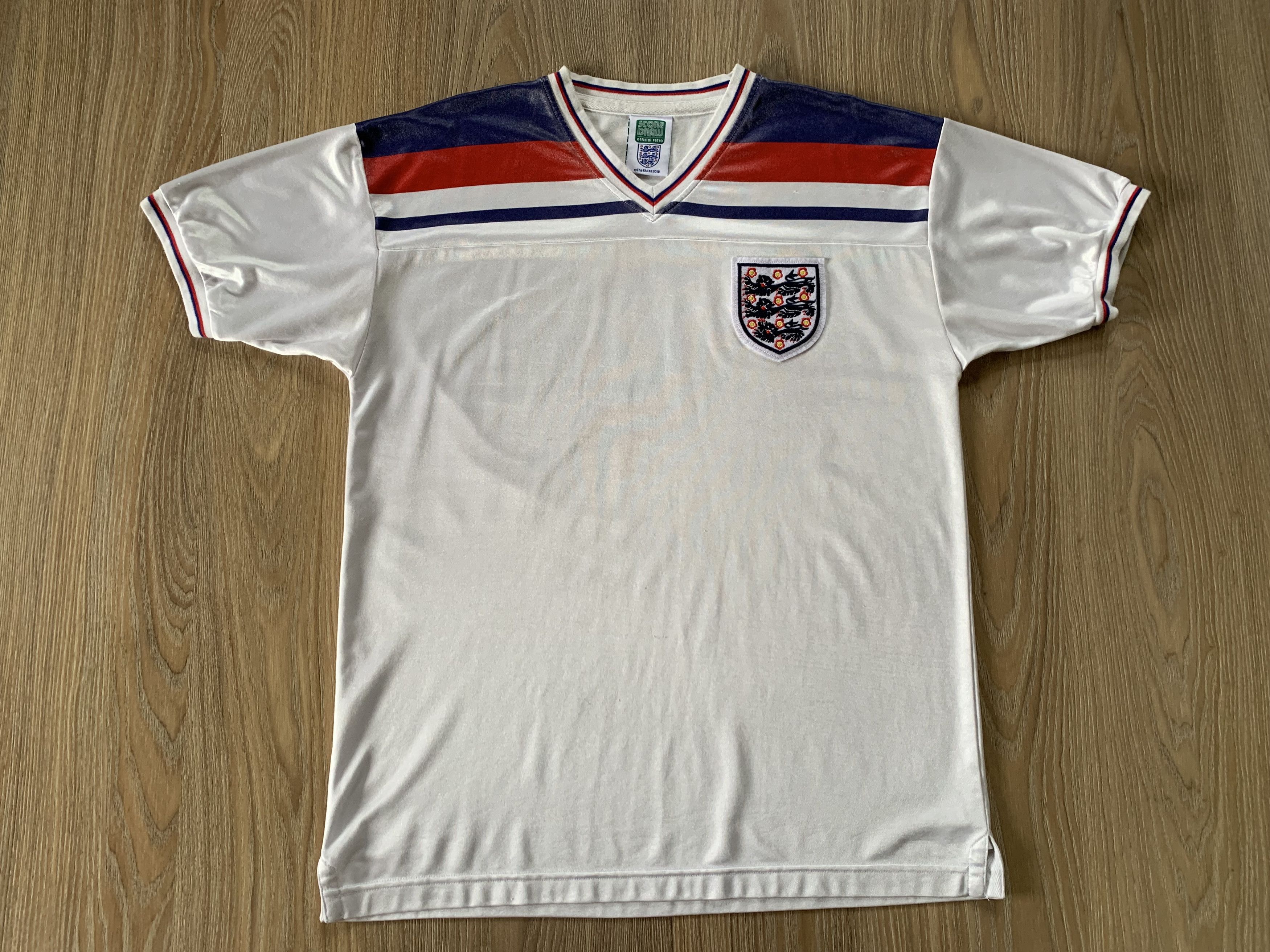 Vintage Vintage Score Draw England White 2018 T-Shirt Size US L / EU 52-54 / 3 - 2 Thumbnail