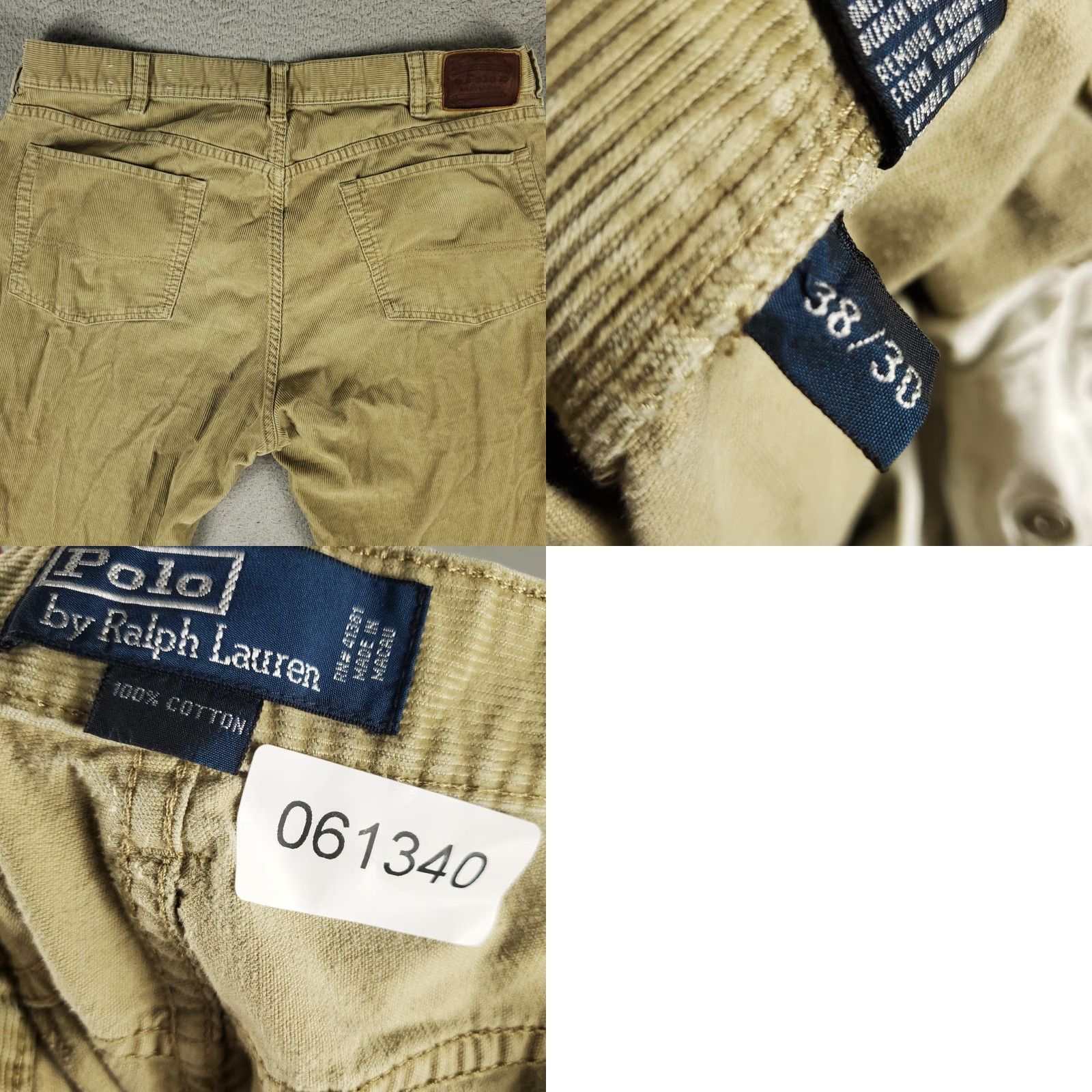 Polo Ralph Lauren VINTAGE Ralph Lauren Jeans Men 38x30 Corduroy Five Pocket Casual Khaki Beige Classic Size US M / EU 48-50 / 2 - 8 Thumbnail