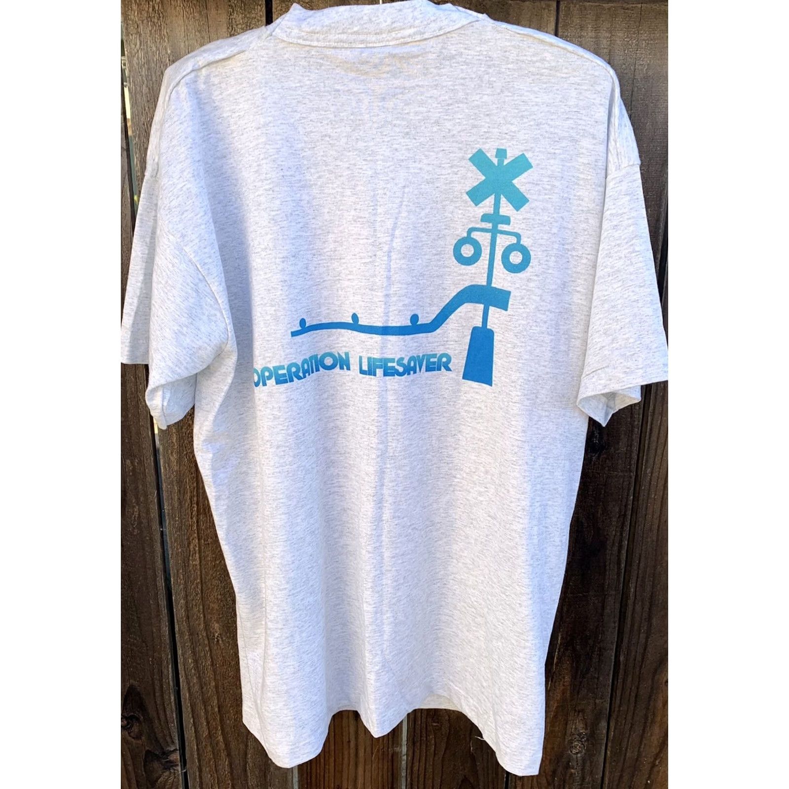 Fruit Of The Loom VINTAGE Fruit of the Loom T-Shirt Unisex XL Gray 1990s Operation Lifesaver Train March 95 Rollin’ Across Nebraska! Size US XL / EU 56 / 4 - 6 Thumbnail