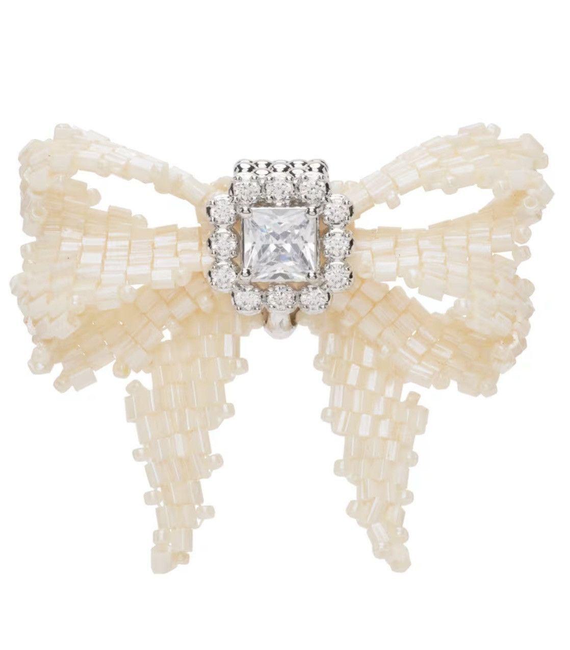Shushu/Tong SHUSHU/TONG White Crystal YVMIN Edition Bow Earring Size ONE SIZE - 1 Thumbnail