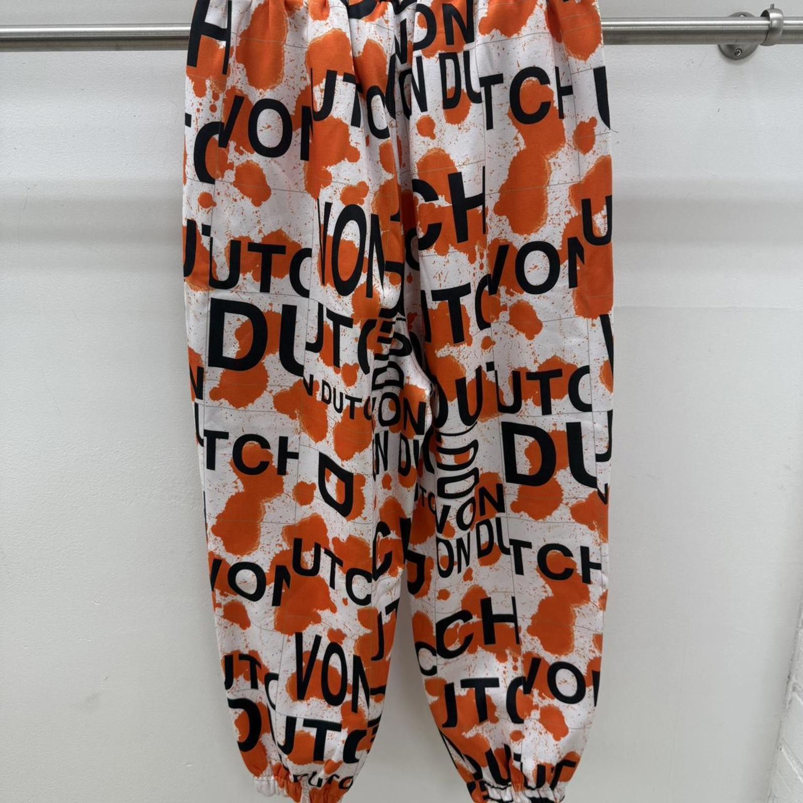 Von Dutch Von Dutch Logo Print Sweatpants White/Orange Medium Size US 32 / EU 48 - 2 Thumbnail