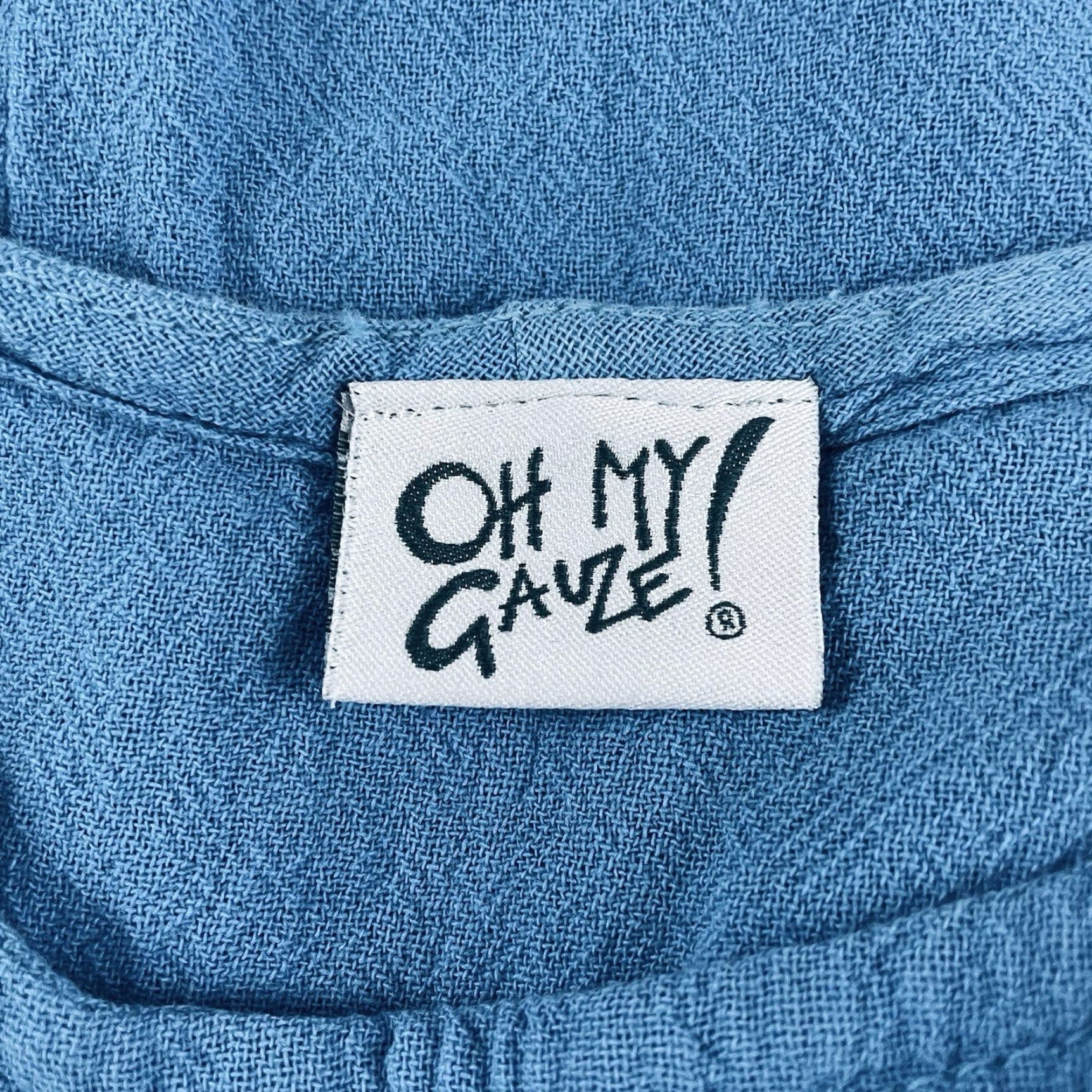 Vintage Oh My Gauze! Blouse Shirt Sleeveless Women 3 Lagenlook Casual Blue 100% Cotton Gauze Size XS / US 0-2 / IT 36-38 - 3 Thumbnail