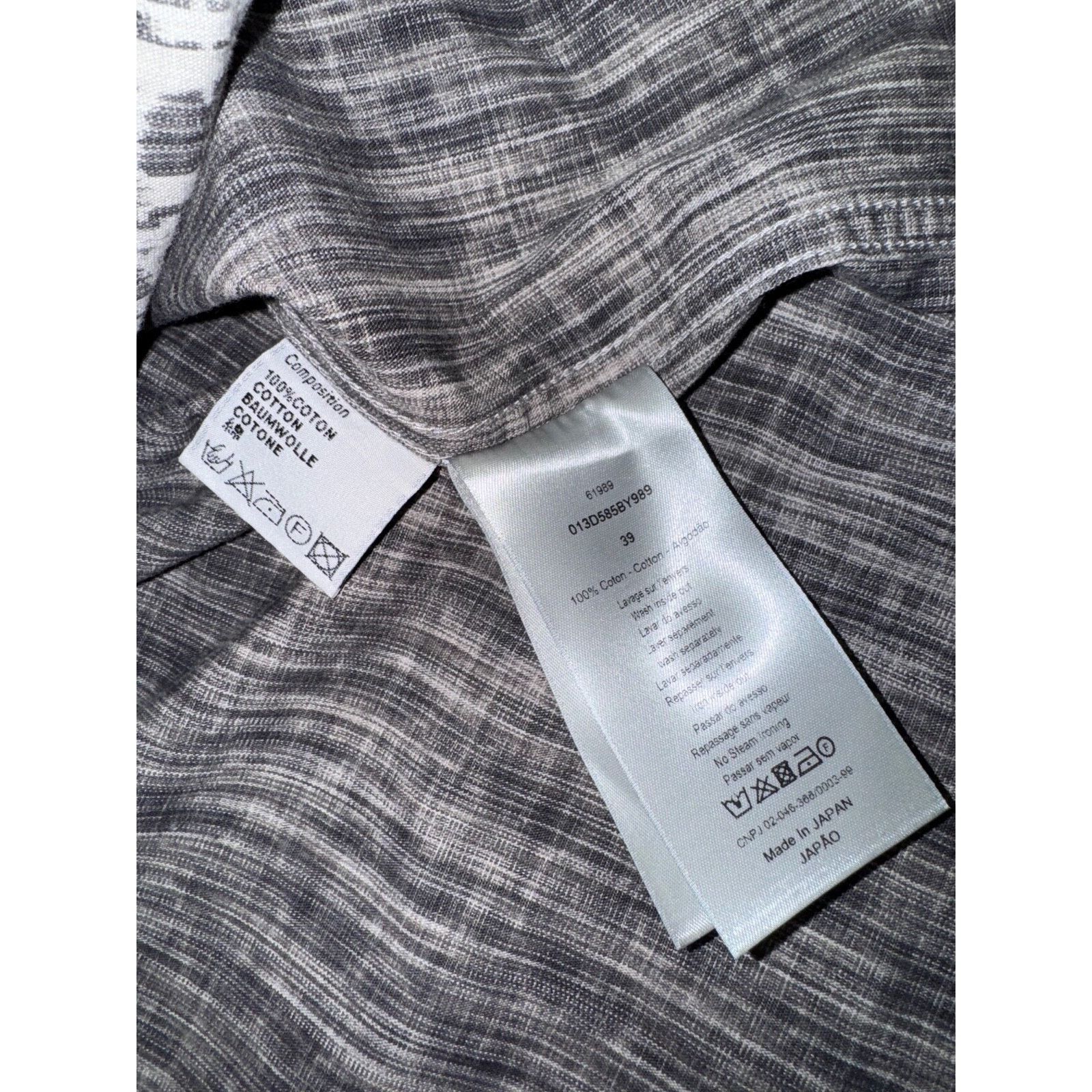 Dior Dior Black Grey Oblique Kasuri Cotton Denim Button Up Down Size US M / EU 48-50 / 2 - 16 Thumbnail