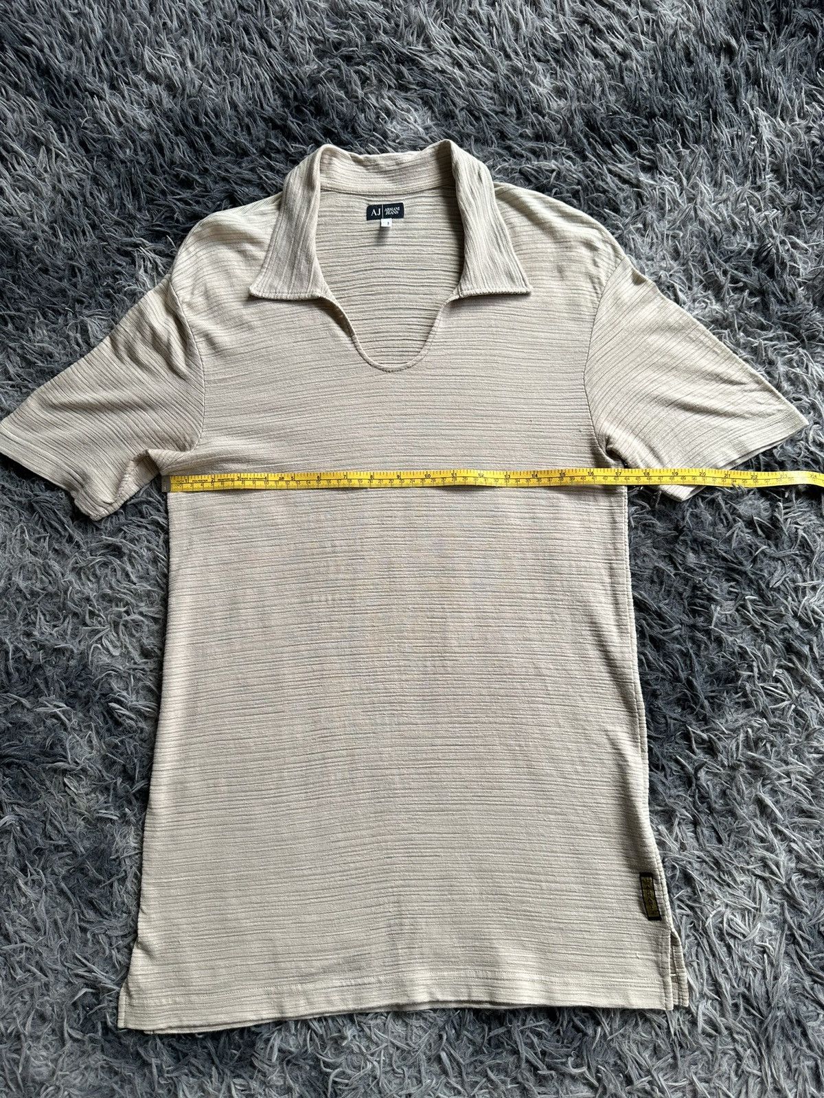 Giorgio Armani 00’s Armani Jeans pleated fabric polo tee Size US M / EU 48-50 / 2 - 10 Thumbnail