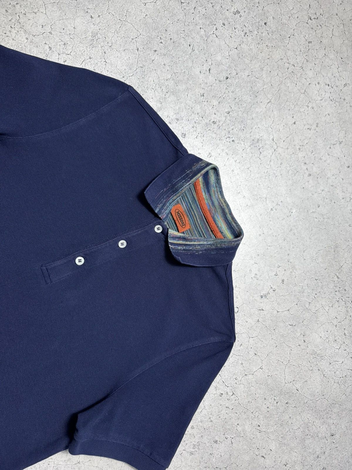 Missoni Missoni Luxury Polo Shirt Navy Size US S / EU 44-46 / 1 - 6 Thumbnail