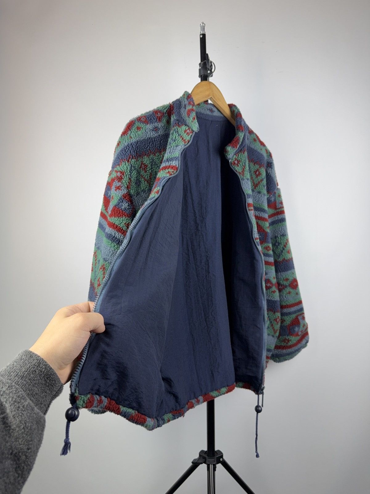Vintage Vintage 90s Retro Y2K Aztec Pattern Sherpa Fleece Jacket Size US S / EU 44-46 / 1 - 6 Thumbnail