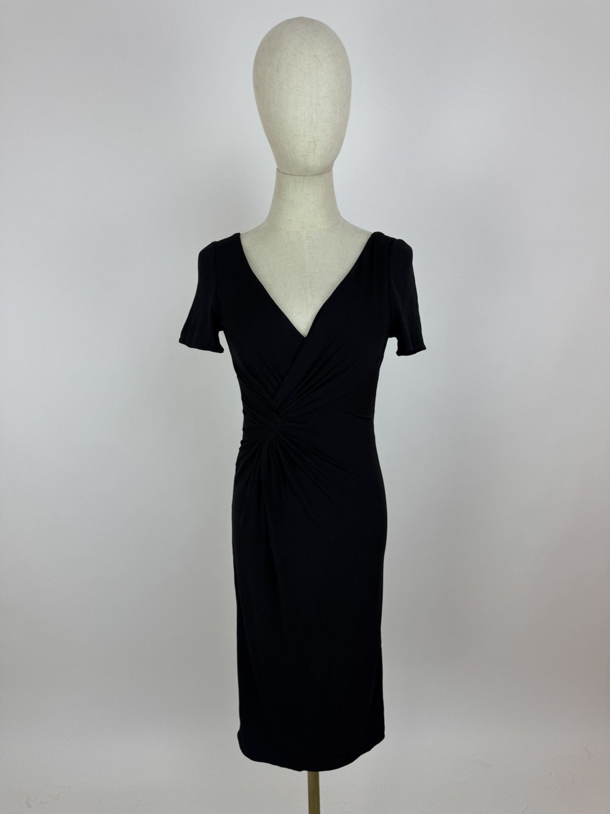 Versace Versace Black Dress V-Neck Short Sleeve Open Back Party Size XS / US 0-2 / IT 36-38 - 1 Thumbnail
