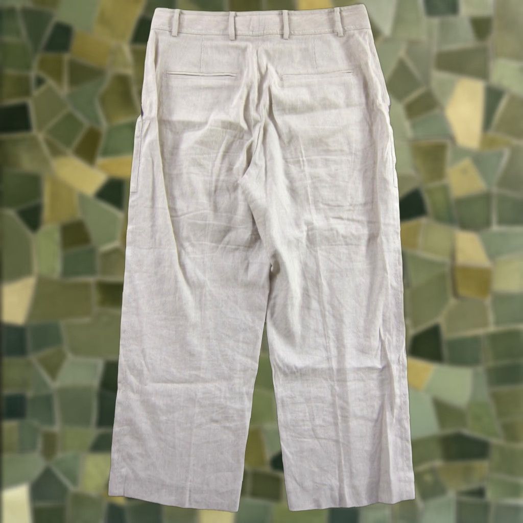 Club Monaco Club Monaco Pants Shirt Women 10 Beige Linen Rayon Wide-Leg Front Pockets Vintage No N/A Size 32" / US 10 / IT 46 - 1 Thumbnail