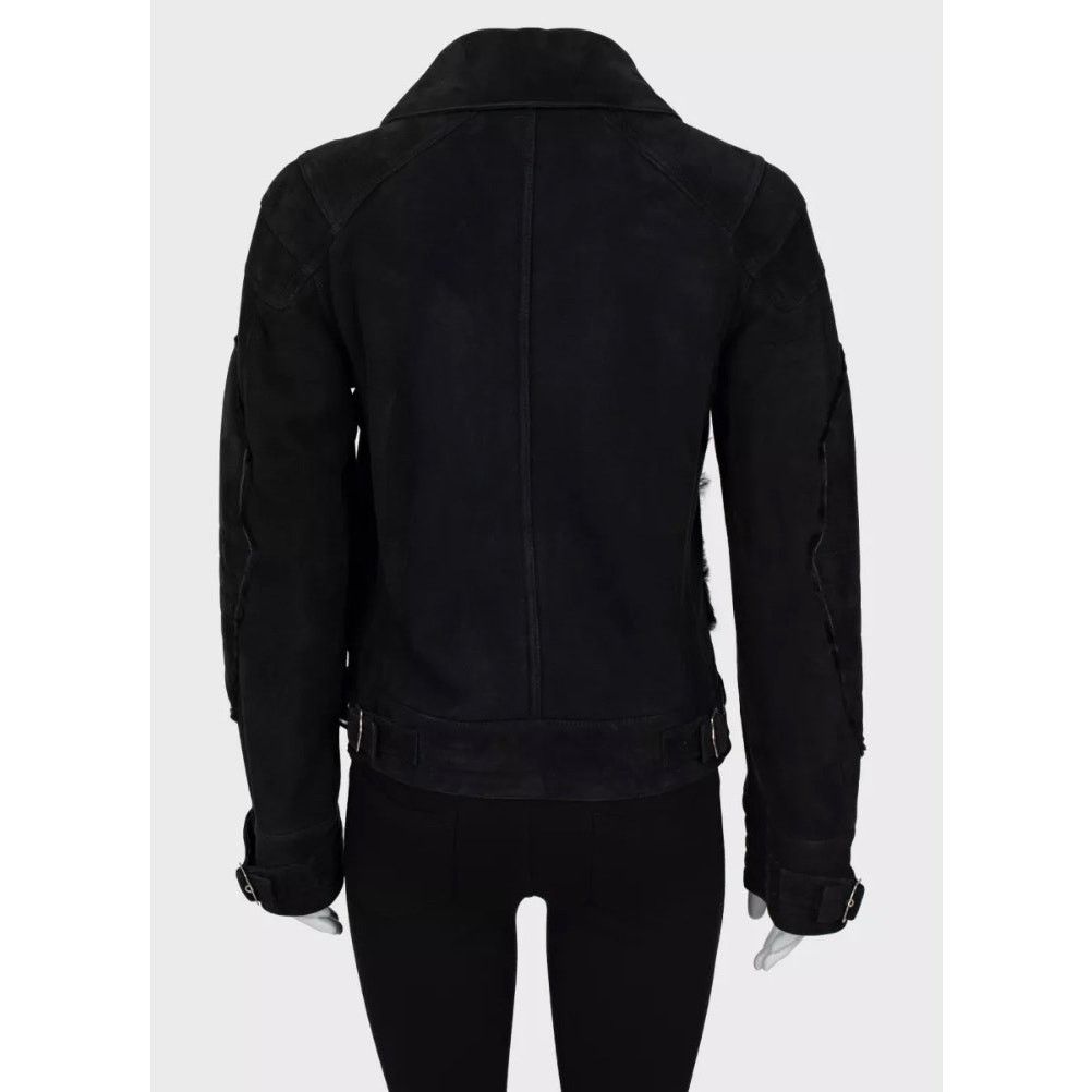 Dior Christian Dior Black Genuine Leather Shearling Jacket Size XS / US 0-2 / IT 36-38 - 3 Thumbnail