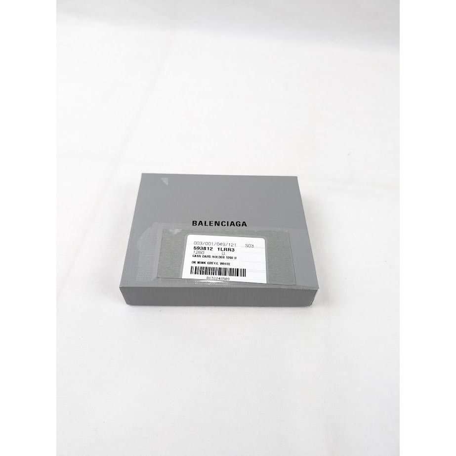 Balenciaga o1rshd1 Size:OS / Cash Card Holder in DK Mink Grey/White Size ONE SIZE - 9 Thumbnail