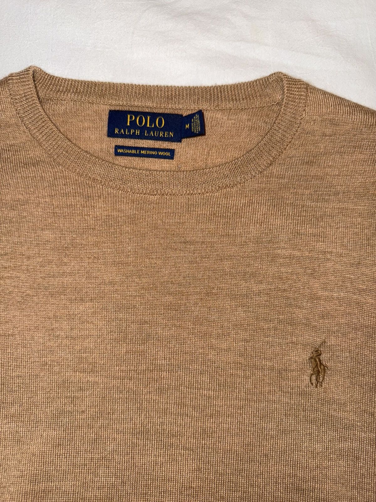 Polo Ralph Lauren Polo Ralph Lauren Camel Merino Wool Knit Sweater Medium Size US M / EU 48-50 / 2 - 2 Thumbnail