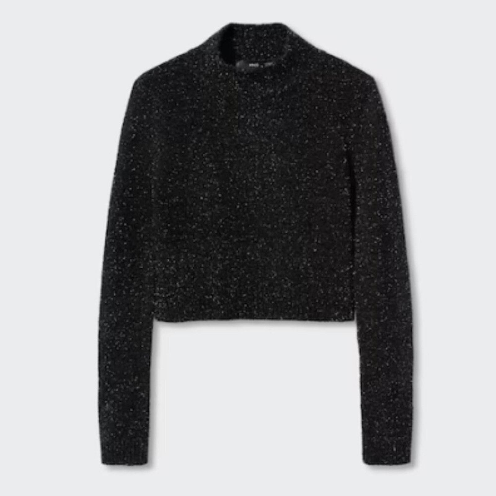 Mango Mango Shiny Turtleneck Black Cropped Sweater NWT XL Size XL / US 12-14 / IT 48-50 - 1 Thumbnail