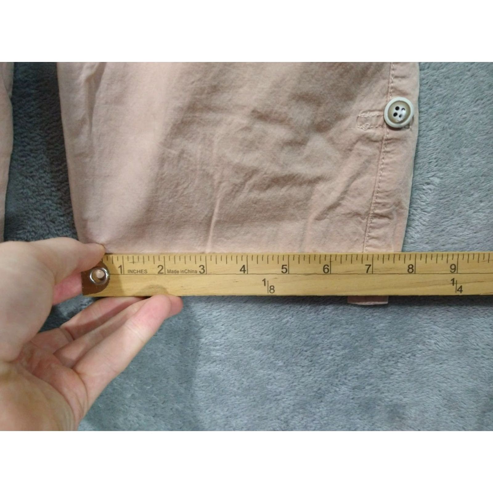 Vintage Democracy Pants Womens 16 Beige Cargo Utility High Rise Straight 26 in Inseam Twill Cotton Rayon Spandex City Casual Travel Mens Womens Girls Boys Size 38" / US 16 / IT 52 - 6 Thumbnail