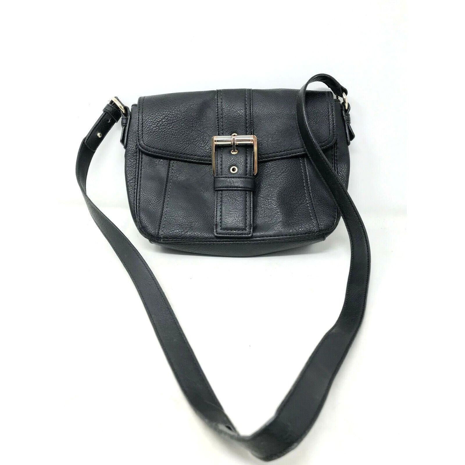 Liz Claiborne LIZ CLAIBORNE Black Faux Leather Crossbody Bag w Large Front Size ONE SIZE - 2 Thumbnail