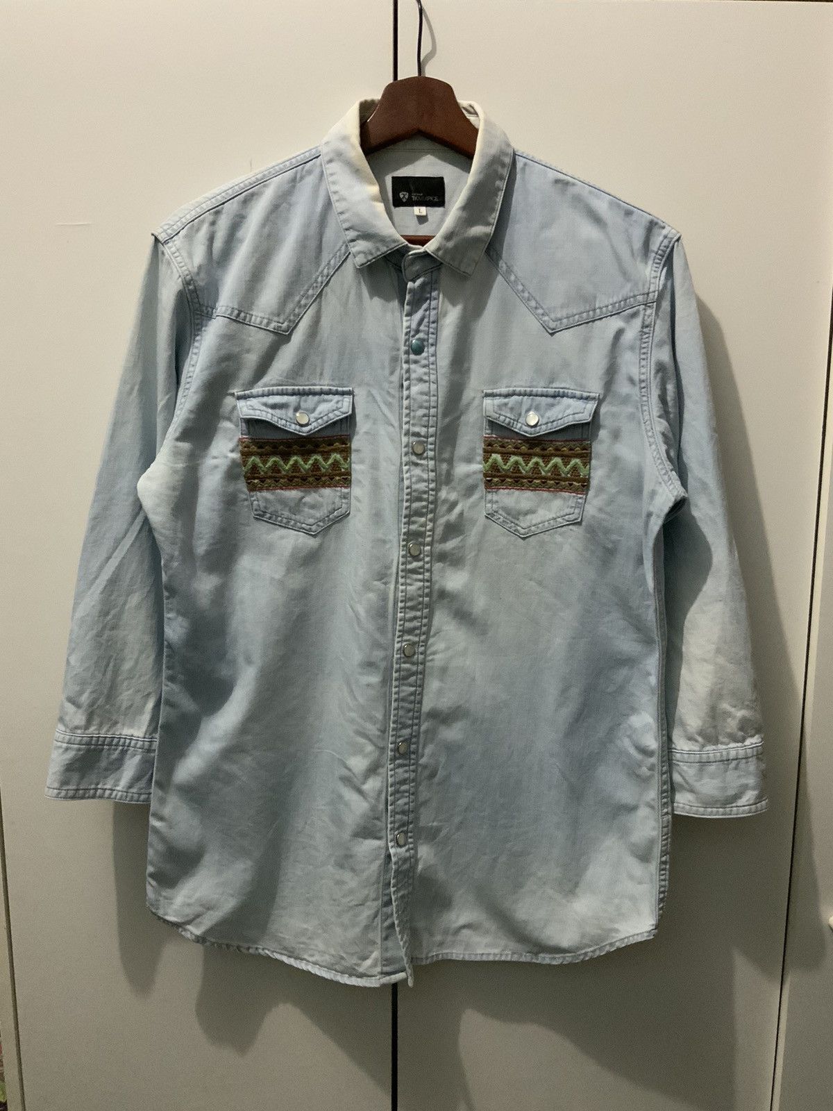 Japanese Brand TK Mix Piece Sashiko Fade Denim Size US L / EU 52-54 / 3 - 1 Thumbnail