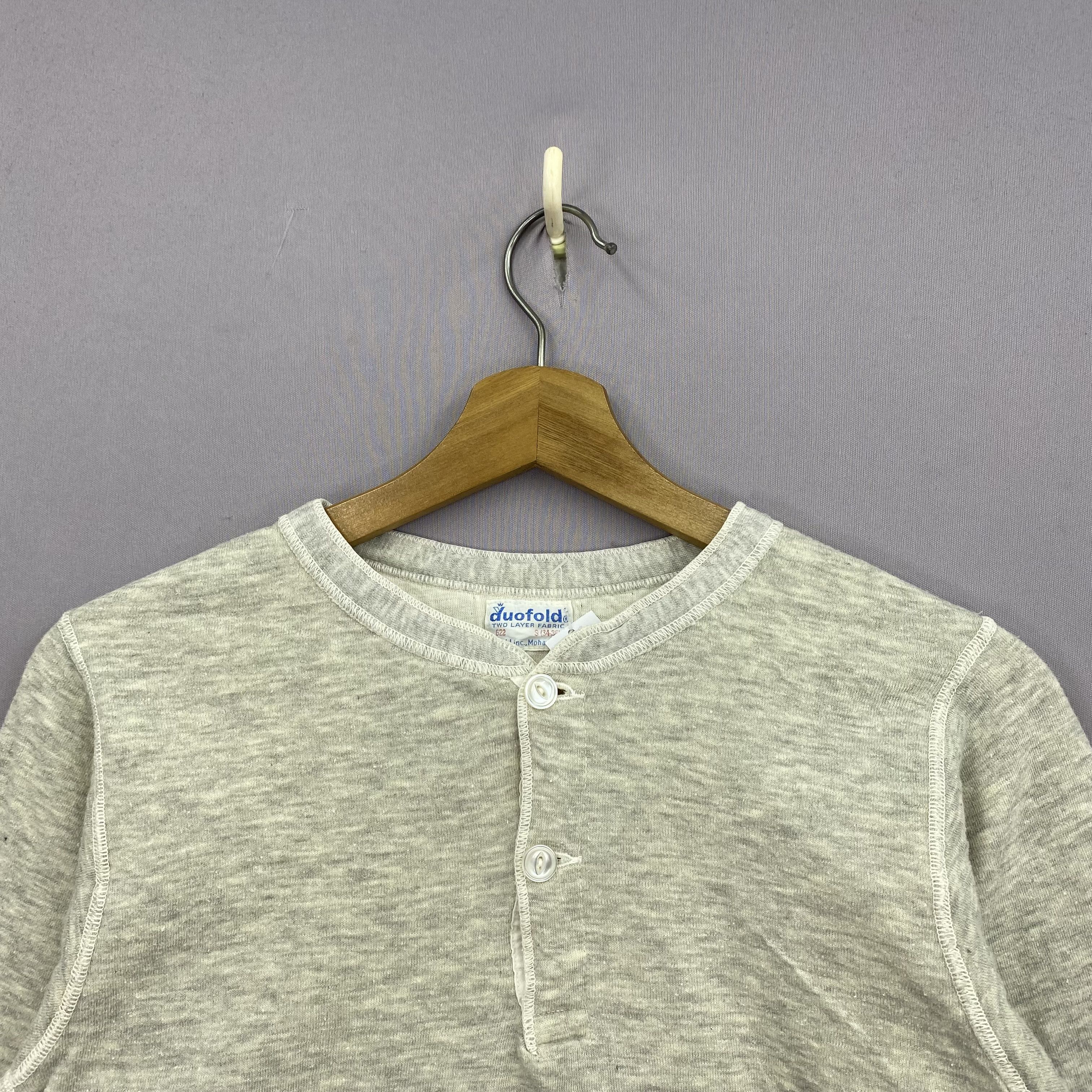 Japanese Brand Vintage 60s Duofold Sweater BDown Button Pullover Sweatshirt Size US XXS / EU 40 - 2 Thumbnail