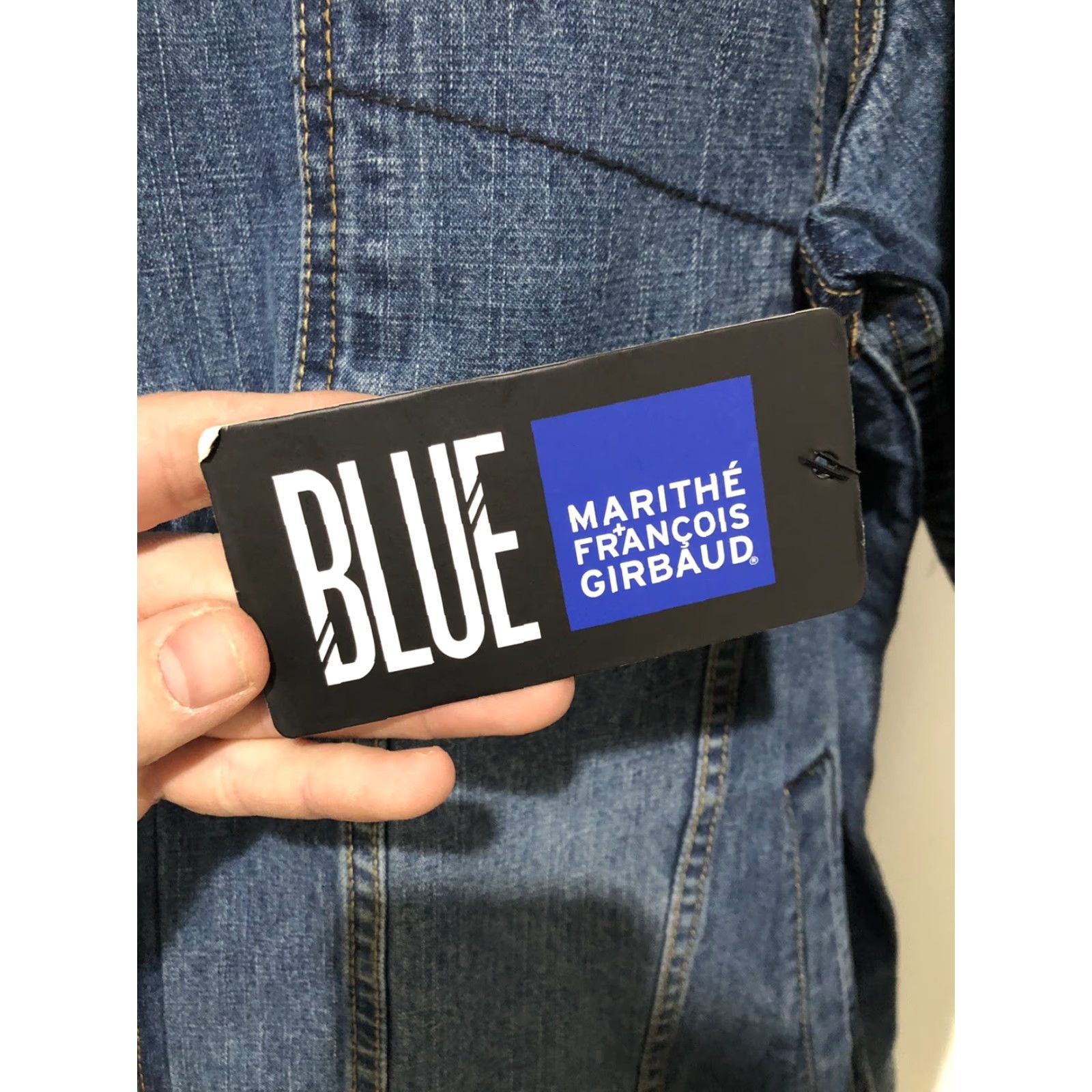 Denime VINTAGE Marithe Francois Girbaud X Front Blue Denim Jean Jacket 3XL NWT Men Jacket Vintage 90s Biker Hip Hop Motorcycle Denim Jacket Blue Size US 39 - 2 Thumbnail