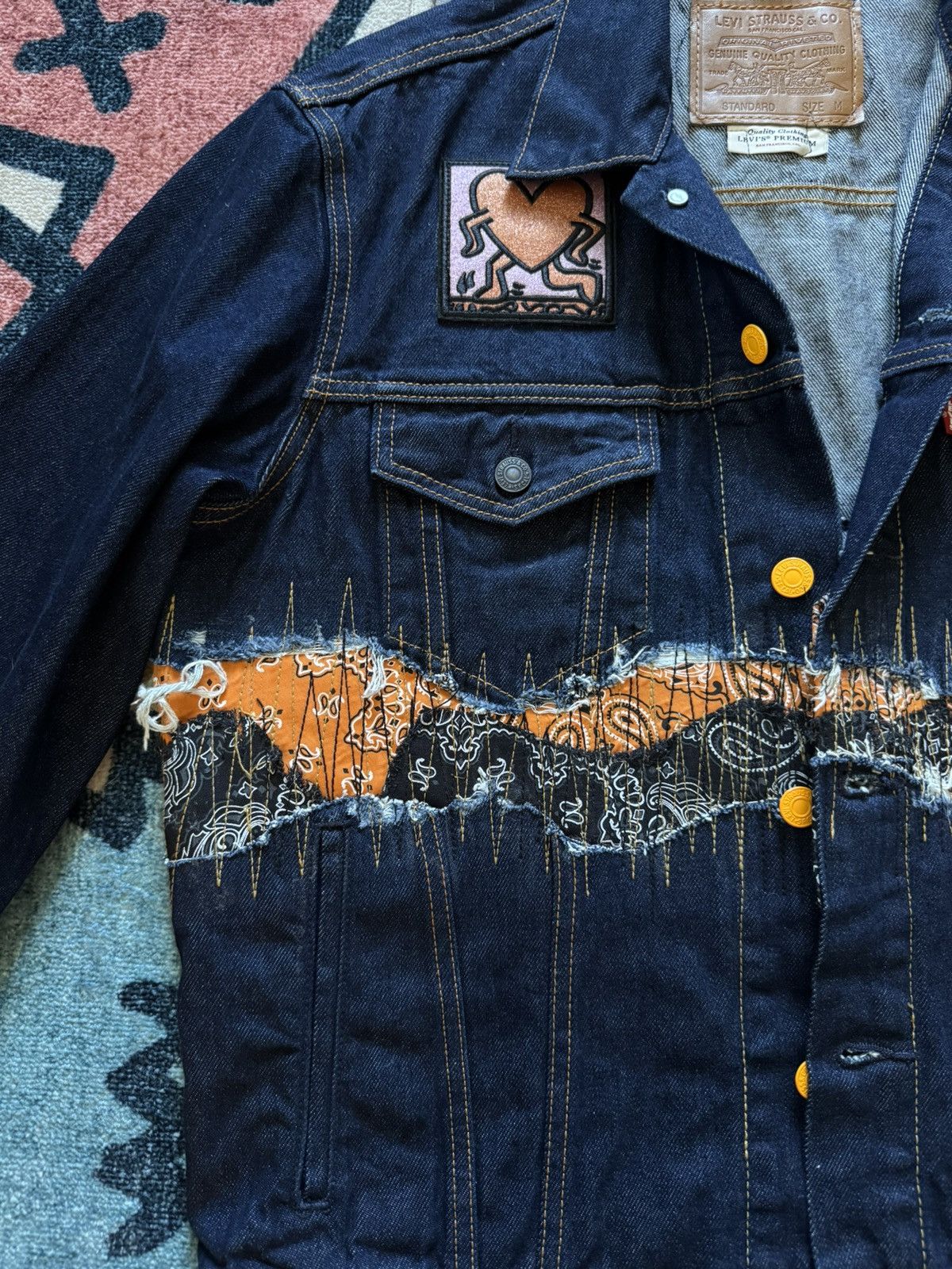 Levi's Made & Crafted Custom Levi Strauss Denim Jacket with Keith Haring patches Size US M / EU 48-50 / 2 - 2 Thumbnail