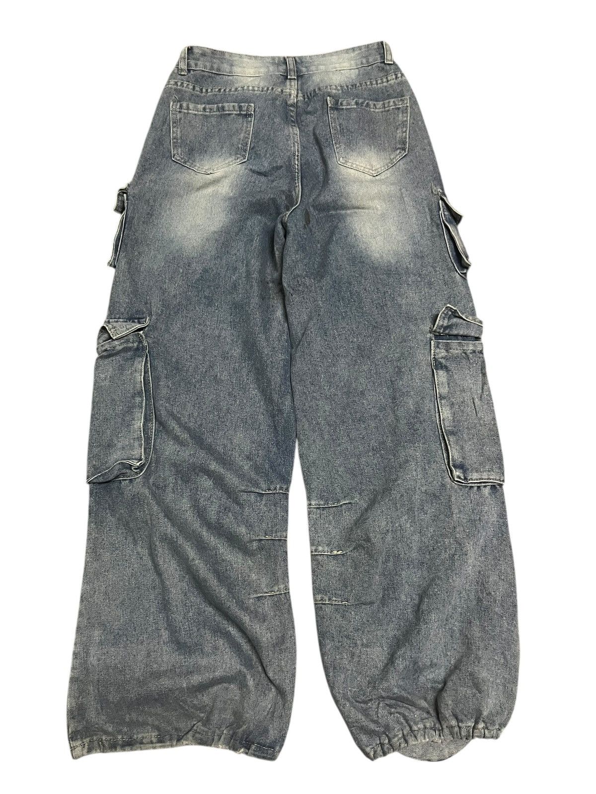 Japanese Brand Crazy Rare Followin Seoul Rusty mud Baggy Cargo Denim Pants Size 26" / US 2 / IT 38 - 2 Thumbnail