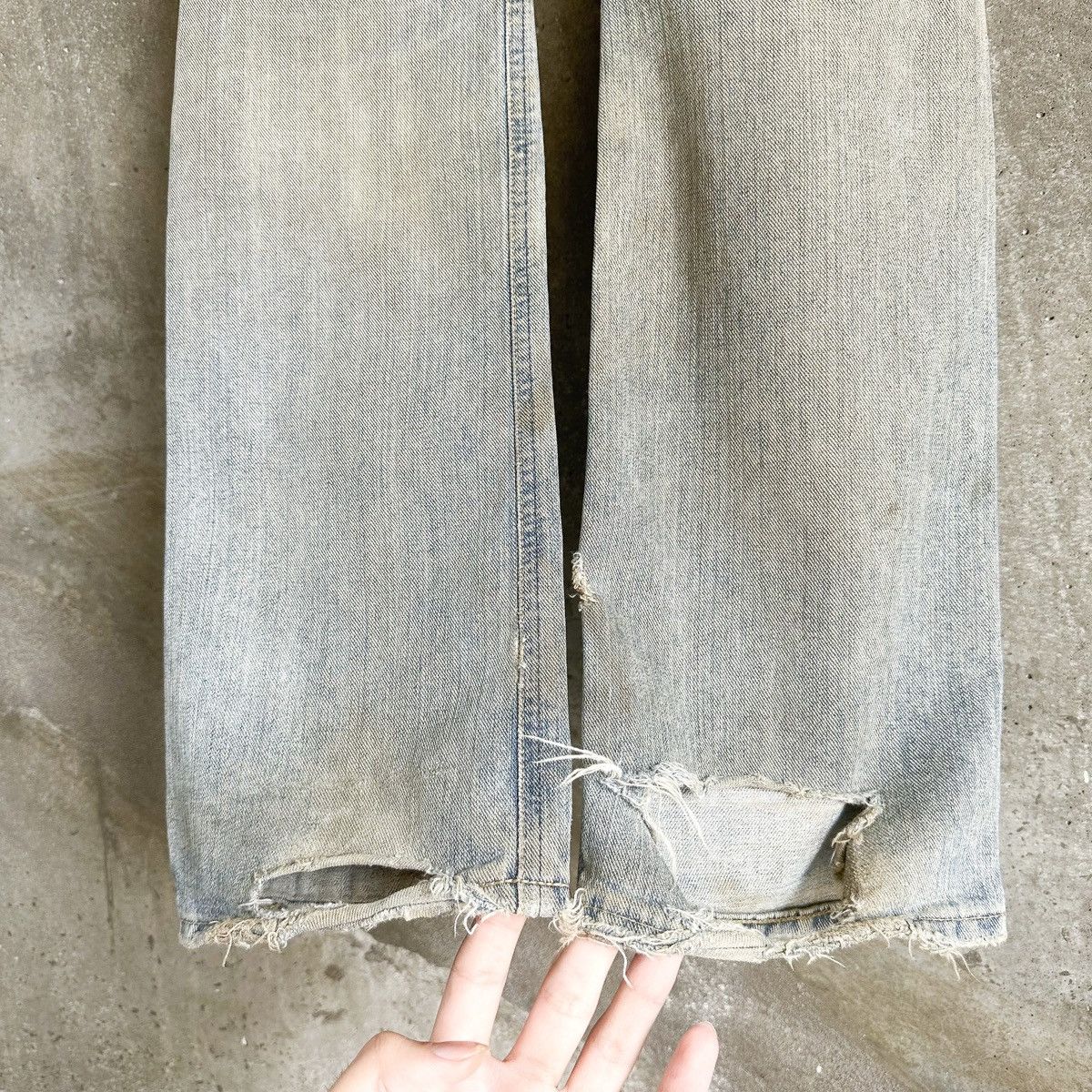 Lee THRASHED Sashiko Repair Flared Denim Size US 33 - 7 Thumbnail