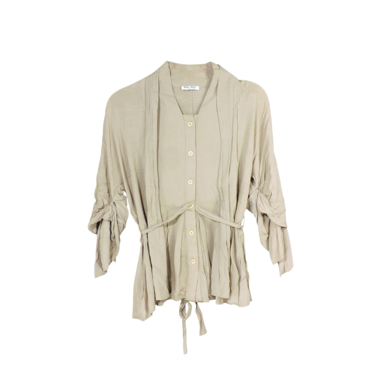 Miu Miu MIU MIU BROWN BLOUSE LONG SLEEVE SHIRT Size XS / US 0-2 / IT 36-38 - 1 Thumbnail