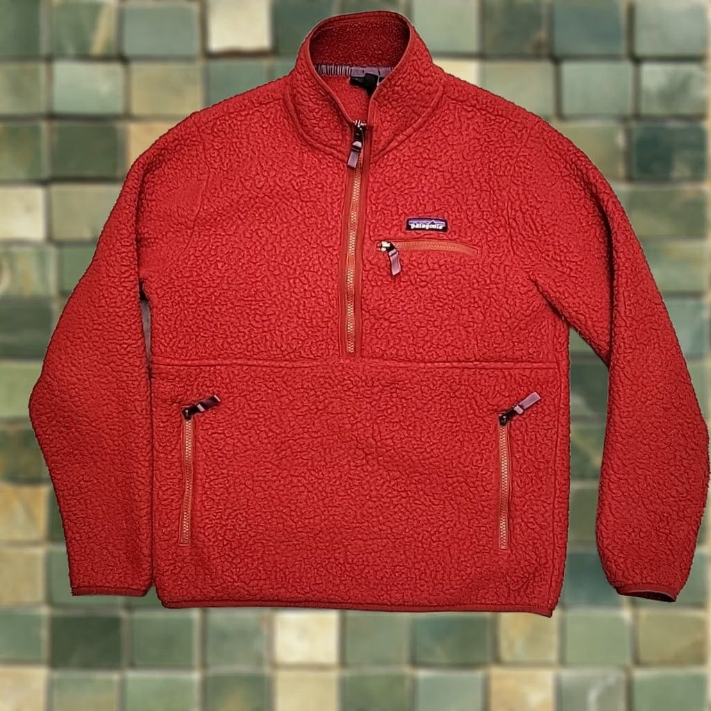 Patagonia VINTAGE Patagonia Jacket Mens M Red Retro Pile Maroon Zip Fleece Pullover Outdoor Gorp Size M / US 6-8 / IT 42-44 - 1 Thumbnail