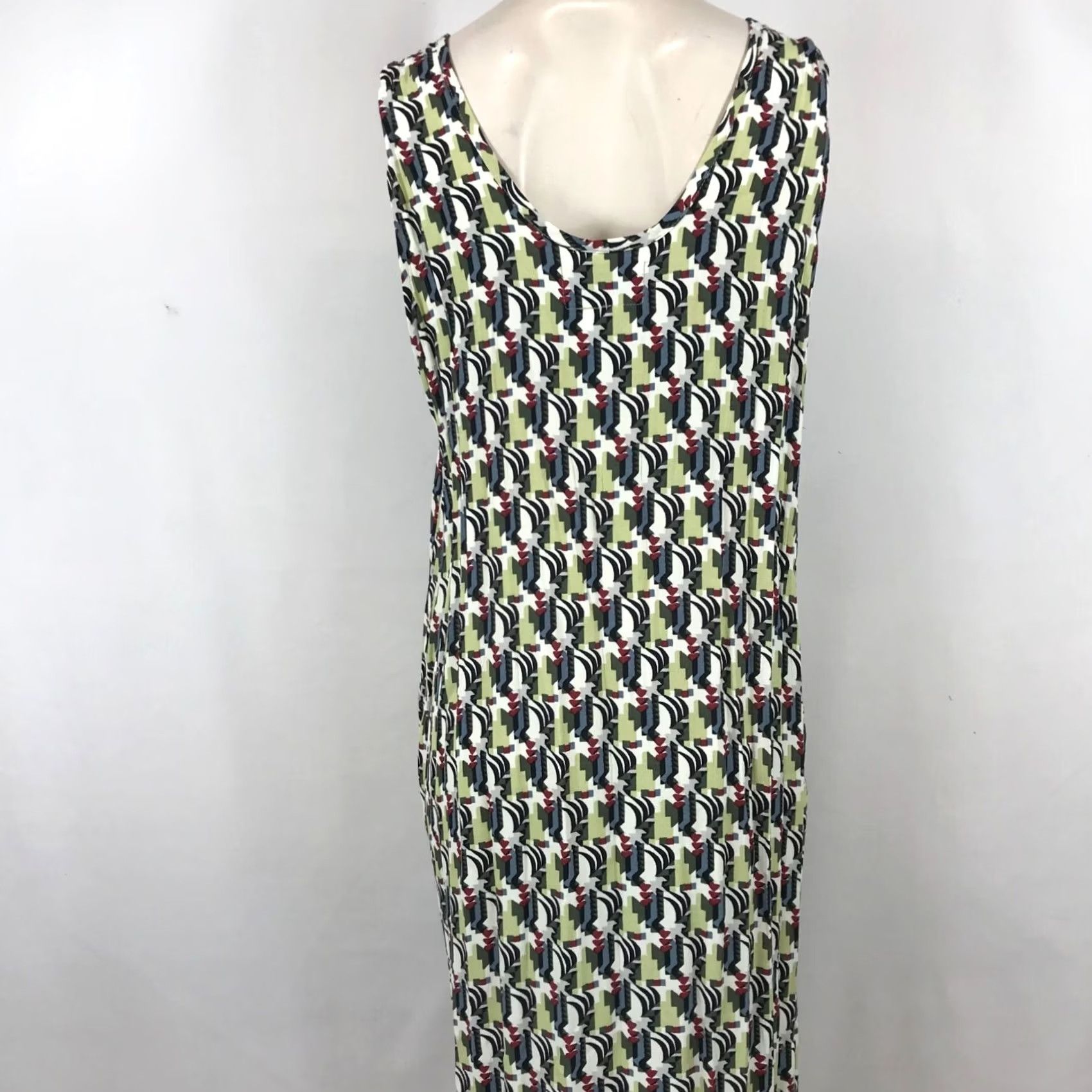 FLAX FLAX Women's M Green Sleeveless Round Neck Maxi Dress 100% Rayon Size M / US 6-8 / IT 42-44 - 4 Thumbnail