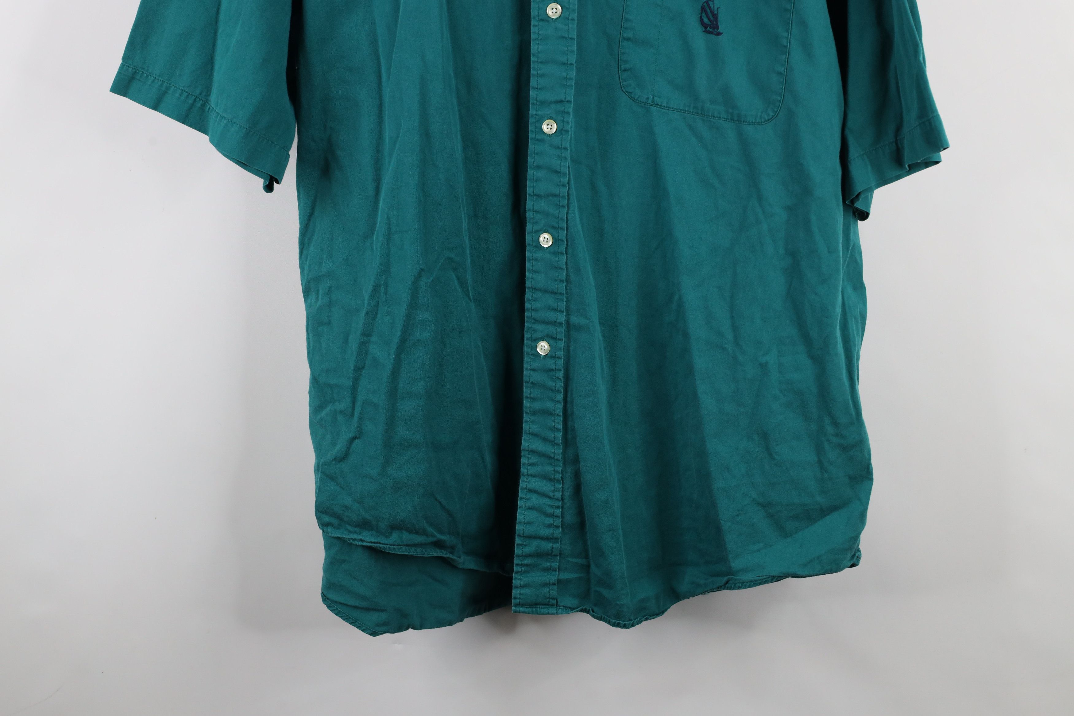 Nautica × Vintage Vintage 90s Nautica Short Sleeve Collared Button Down Shirt Size US XL / EU 56 / 4 - 3 Thumbnail