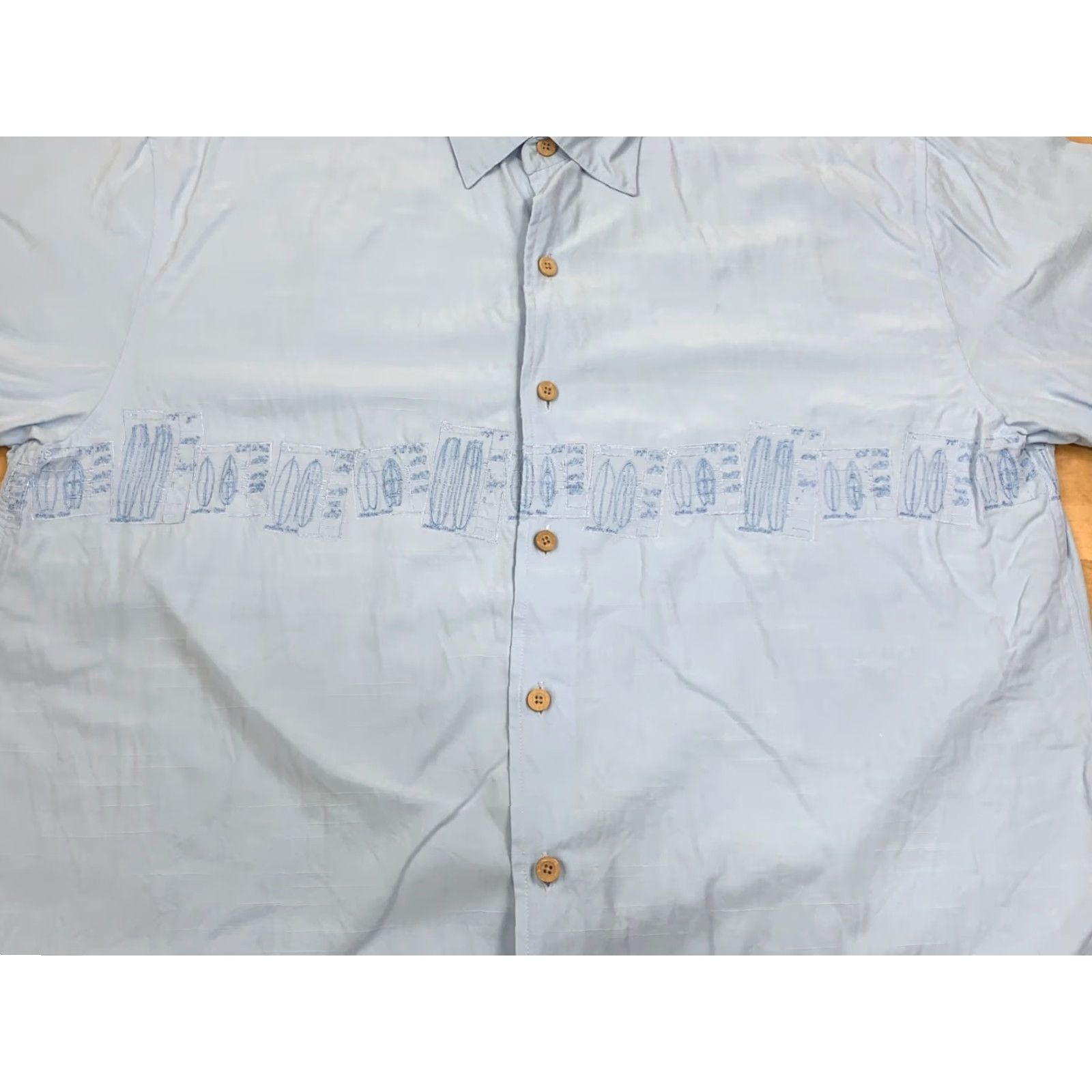 Quiksilver Quiksilver Button-Up Shirt L Men Blue Floral Short Sleeve Casual Size US 33 - 4 Thumbnail