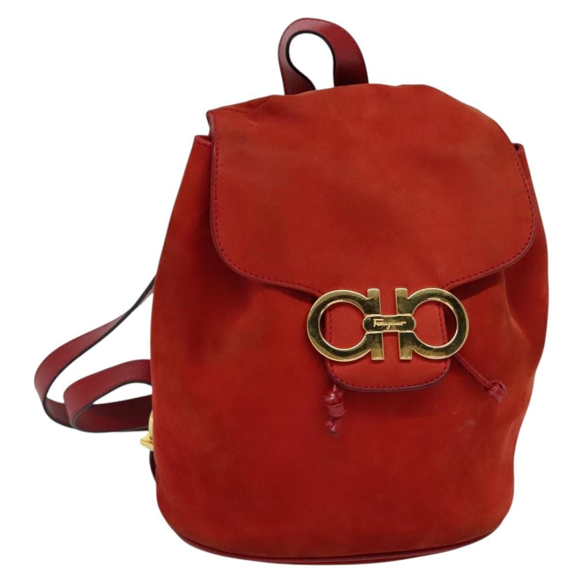Salvatore Ferragamo Salvatore Ferragamo Gancini Backpack Suede Size ONE SIZE - 1 Thumbnail