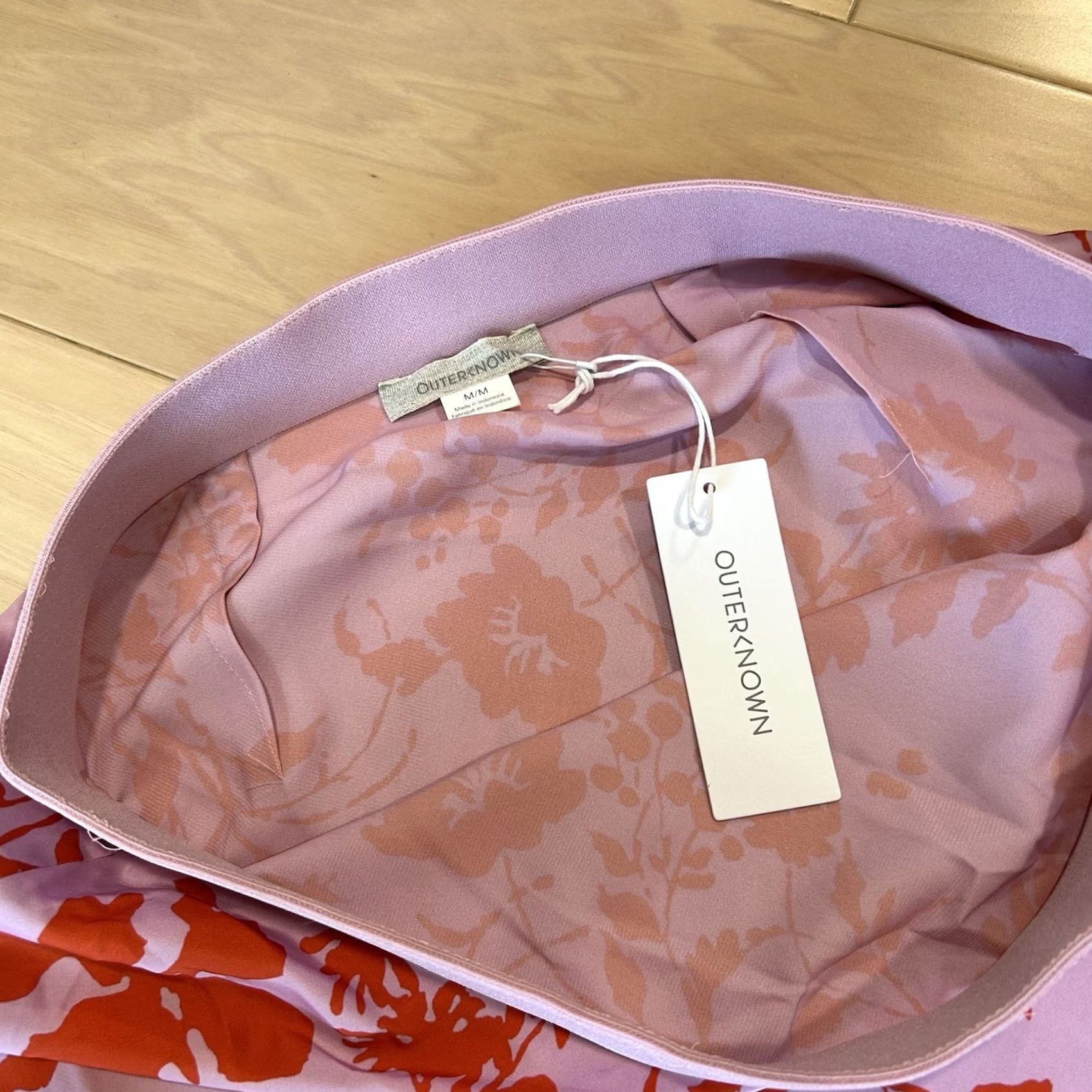 Outerknown Outerknown Skirt Womens M Pink Floral Print Midi Length Women Size 32" / US 10 / IT 46 - 3 Thumbnail