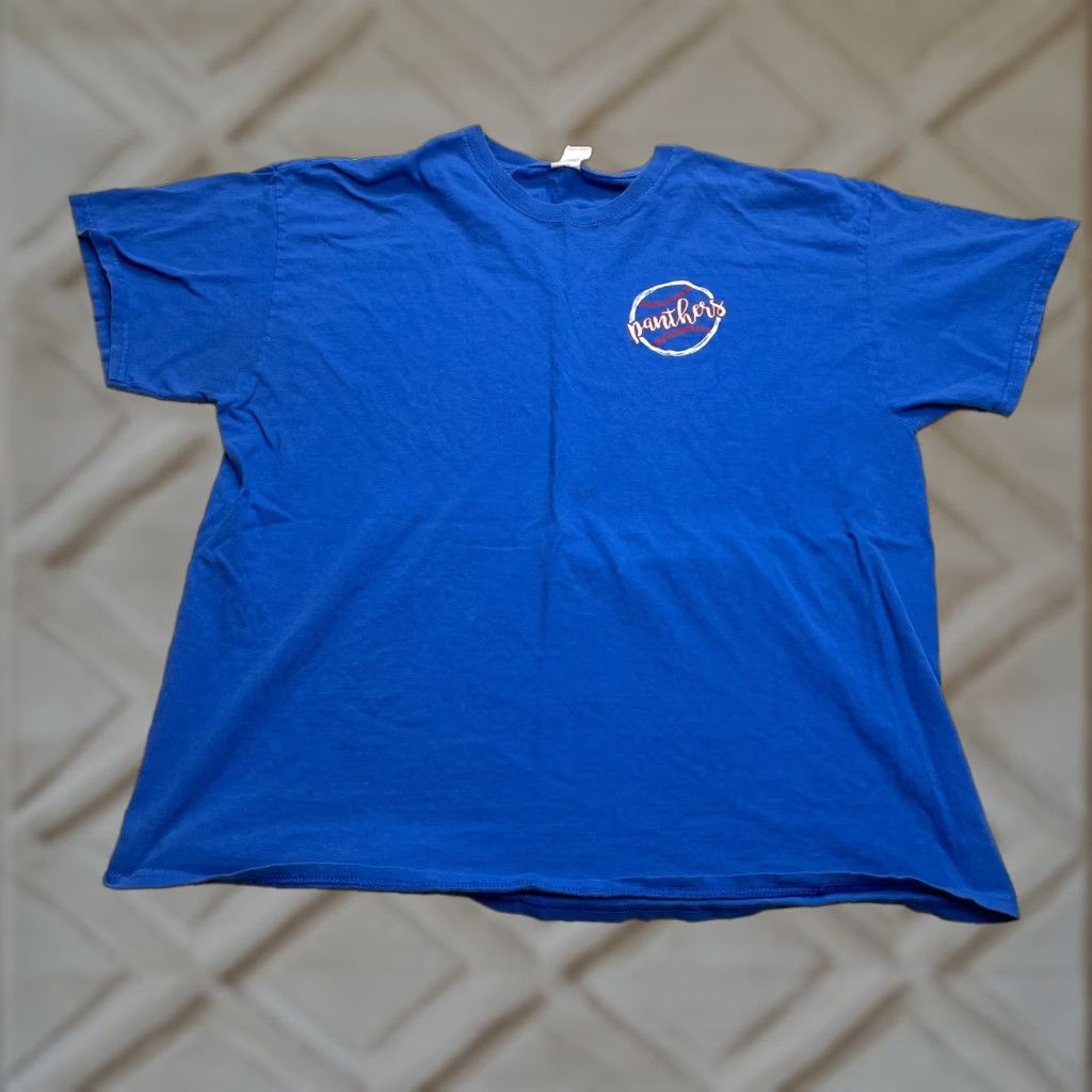 Gildan Gildan Heavy Cotton Shirt Mens XL Blue Panthers Logo Short Sleeve Crew T-Shirt Size US XL / EU 56 / 4 - 1 Thumbnail
