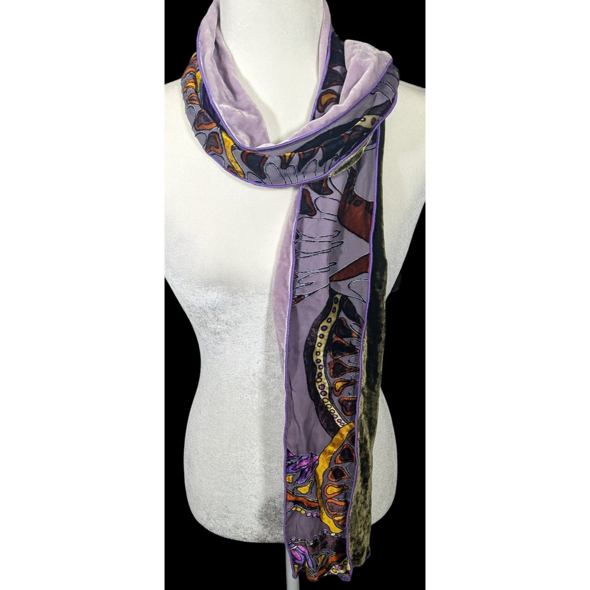 Other Abstract Purple Butterfly Burnt Velvet Tube Scarf Size ONE SIZE - 2 Thumbnail