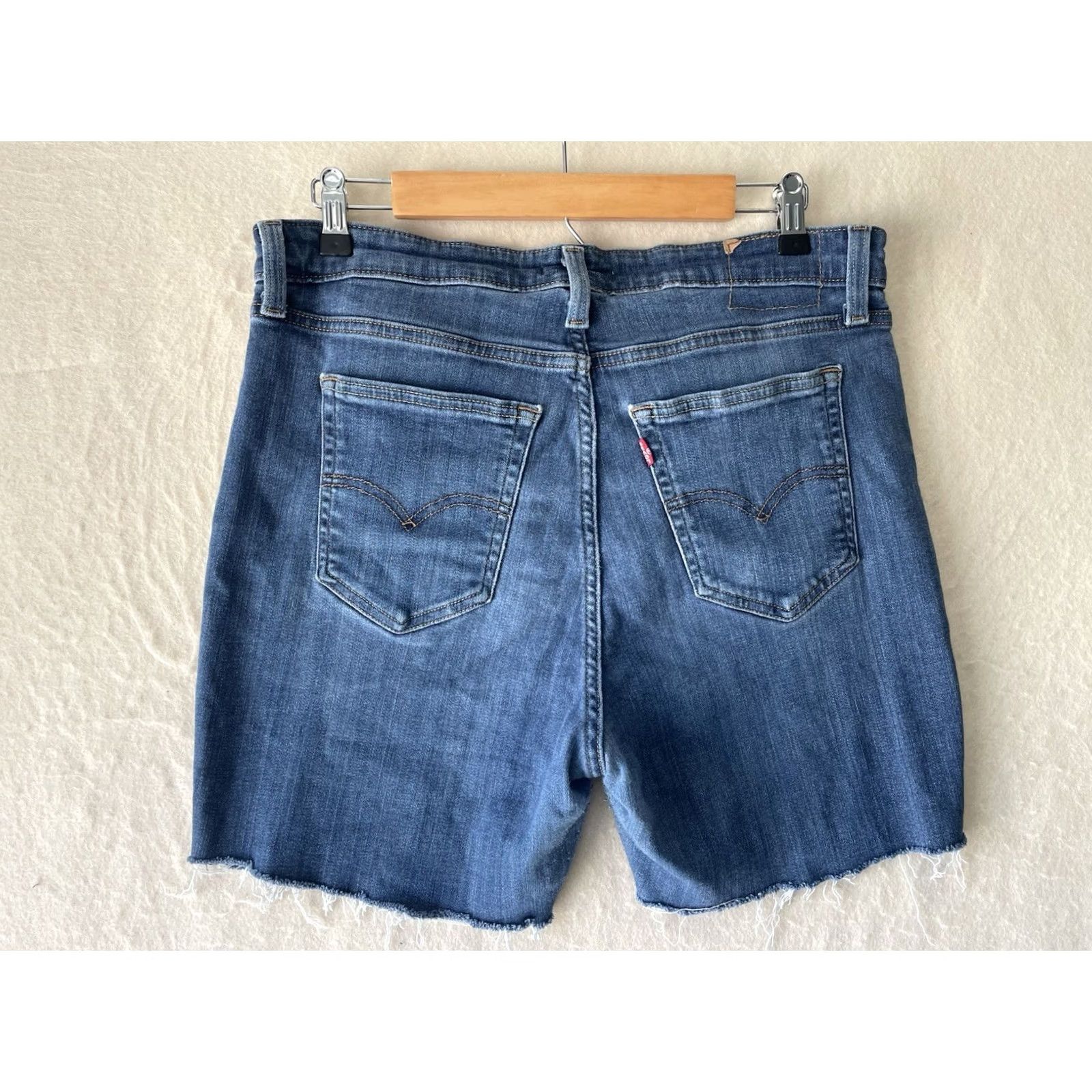 Levi's Levi's Women Cut Off Shorts Size 33 Summer Travel Beach Elastane Blue Denim Size 24" / US 00 / IT 34 - 2 Thumbnail