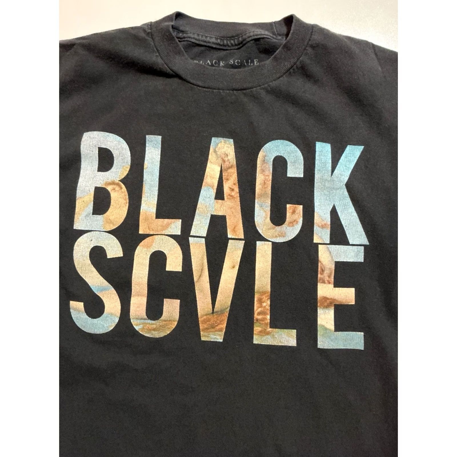 Black Scale VINTAGE Black Scale Scvle Cherub Angels Spellout Graphic Black S/S Crewneck T-Shirt Sz.S Mens Size US S / EU 44-46 / 1 - 6 Thumbnail