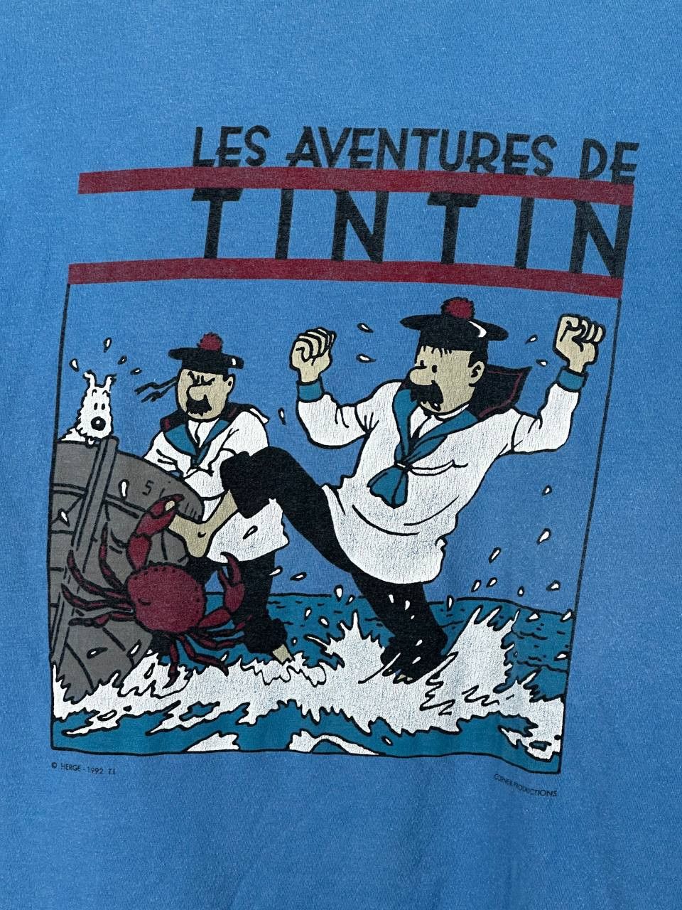 Cartoon Network Vintage 90s The Adventure of Tintin In France T Shirt Size US S / EU 44-46 / 1 - 4 Thumbnail