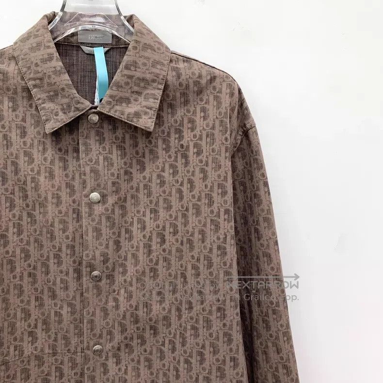 Dior Dior 22 brown logo jacquad full print cotton lapel single- Size US S / EU 44-46 / 1 - 3 Thumbnail