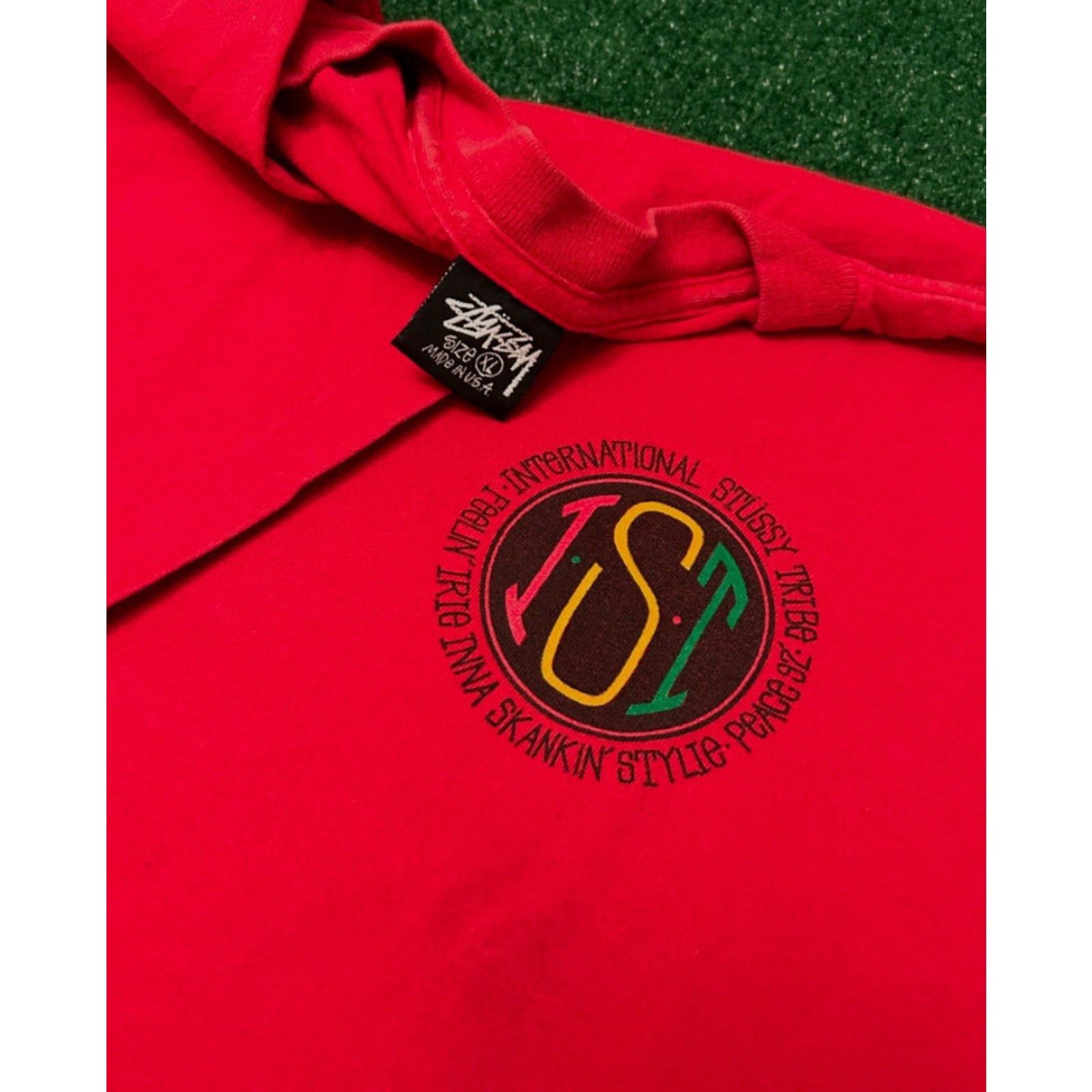 Vintage VINTAGE Stussy Tribe Tee Shirt XL Mens Red 90s USA Skate Hip Hop Surf Vintage 80s 90s VTG International Tee Size US XL / EU 56 / 4 - 3 Thumbnail