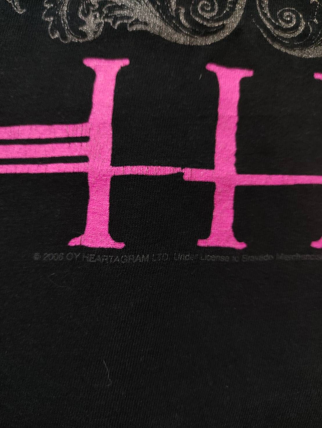 Band Tees Vtg 00's Him " Heartagram " Glitter Screen T-Shirt Size US XL / EU 56 / 4 - 6 Thumbnail