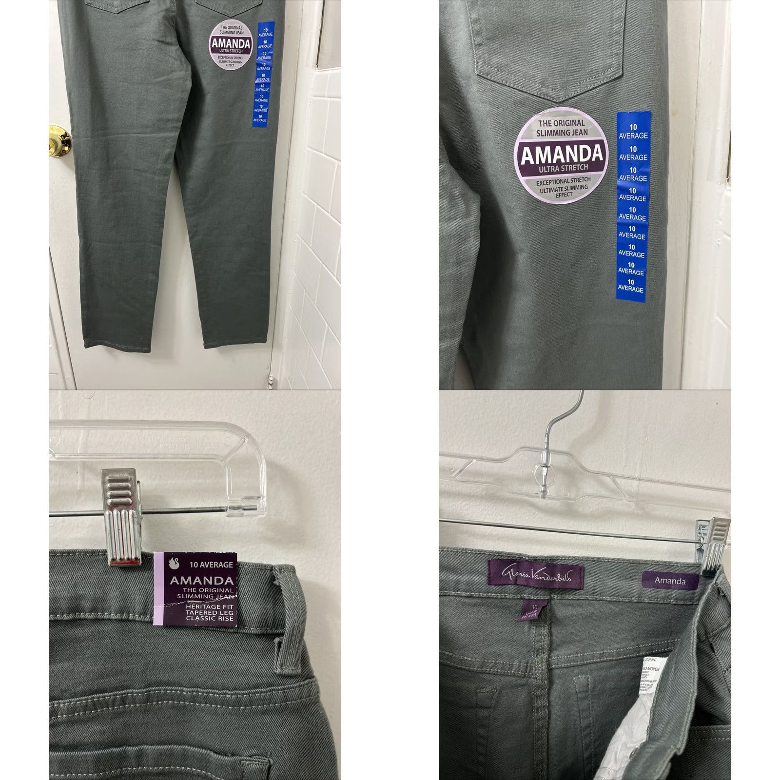 Gloria Vanderbilt Gloria Vanderbilt Amanda Jeans Women 10 Gray Slim Stretch Tapered 31x31 5-Pocket Denim Jeans New with Tags Size 32" / US 10 / IT 46 - 8 Thumbnail